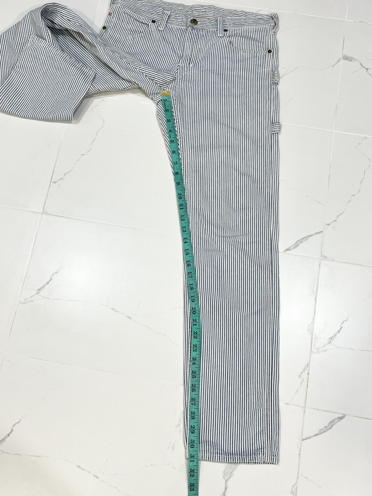 Blue Blue Japan Vintage Blue Blue Japan Hickory Striped Slim Work Pants Size US 31 - 21 Thumbnail