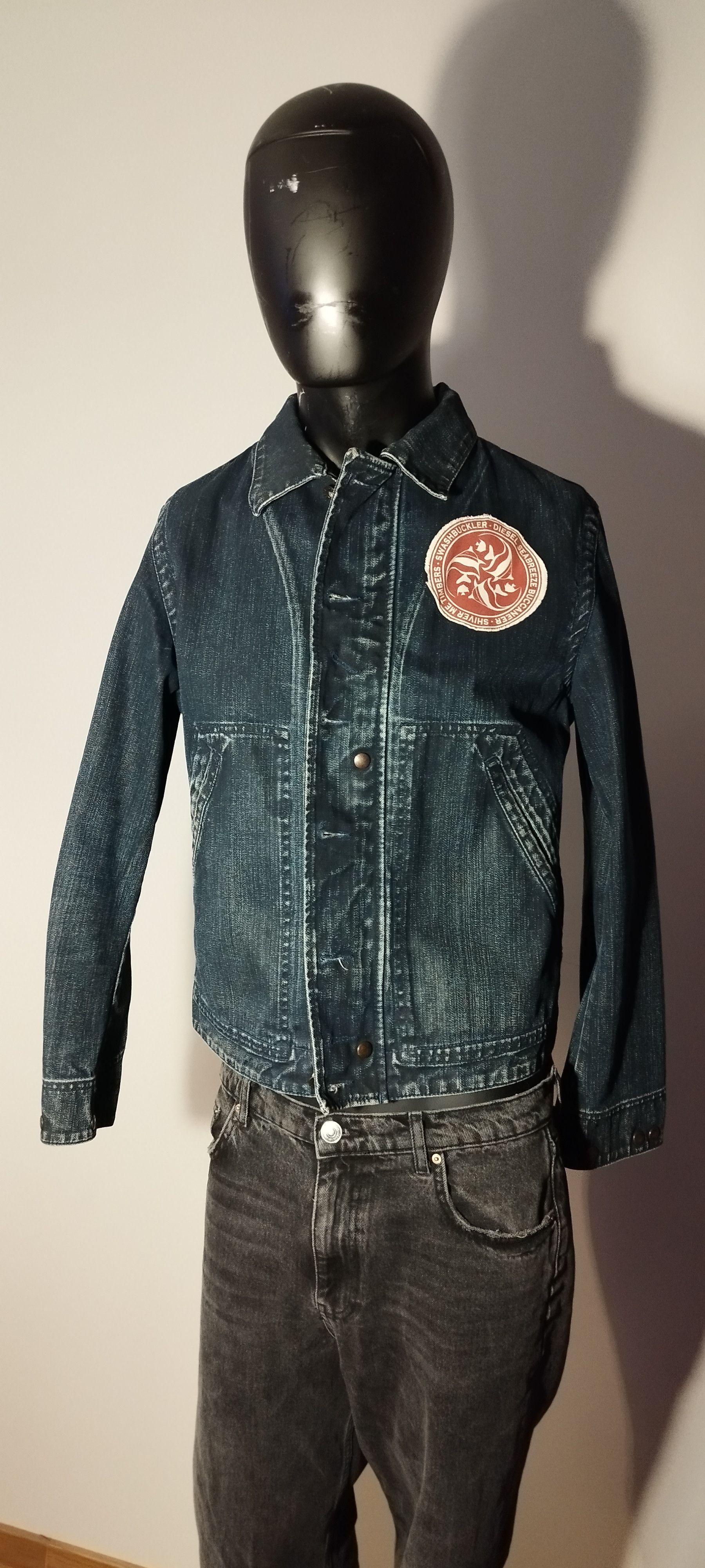 image of Diesel Denim Jacket Patch in Blue, Men's (Size Small)