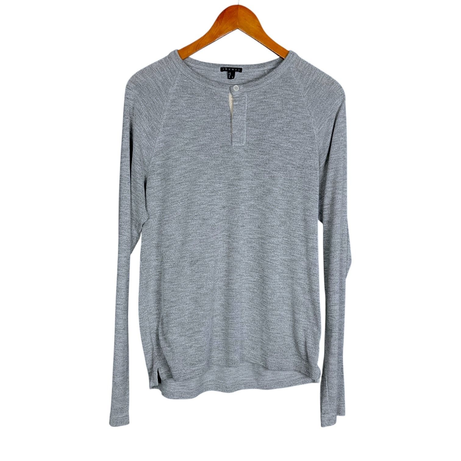 Theory Men's Theory Single Button Blue Henley - Sz S - $150 Retail Size US S / EU 44-46 / 1 - 1 Thumbnail