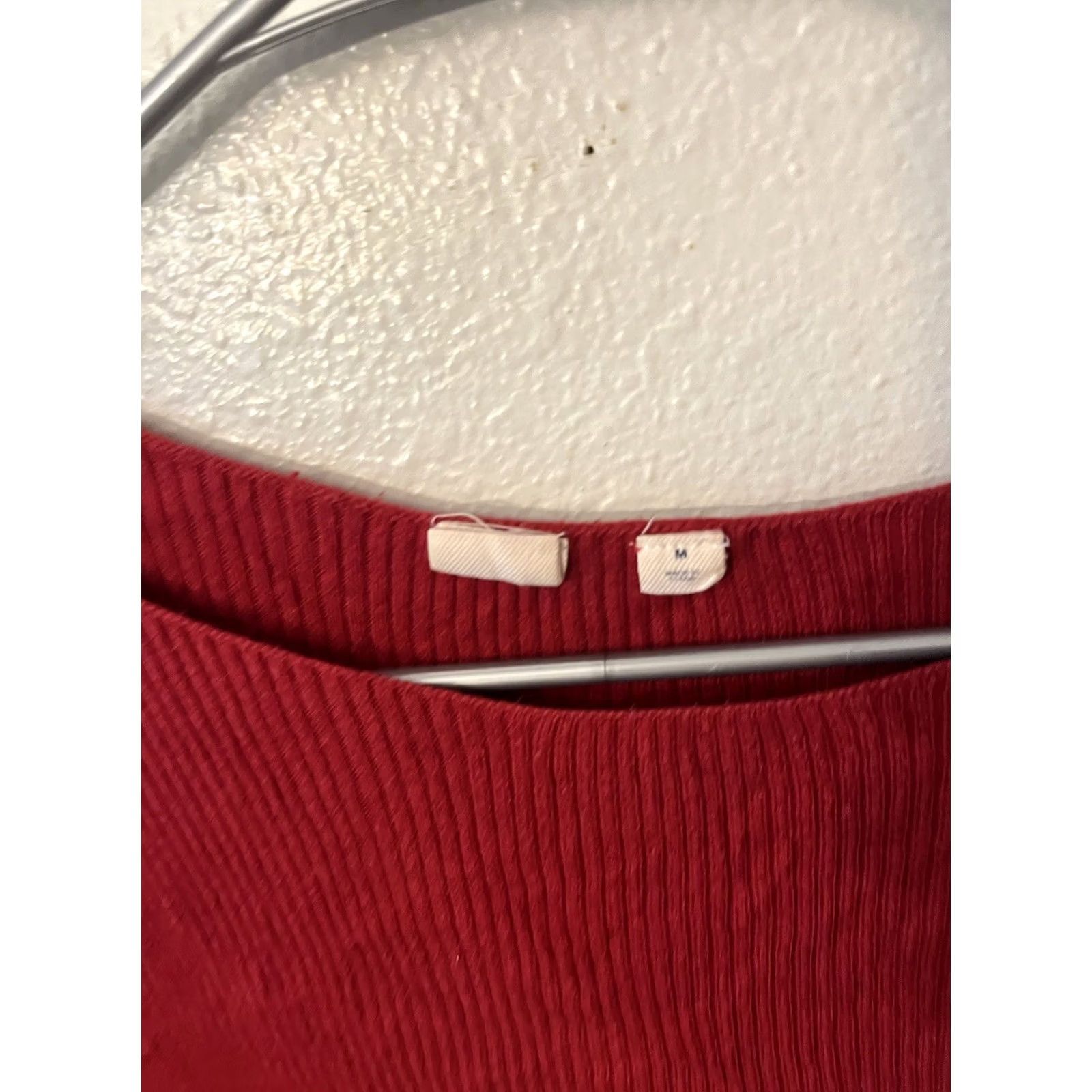 Gap GAP Sweater Women's Medium Red Boatneck Ribbed Knit Pullover Cotton Sz Size M / US 6-8 / IT 42-44 - 3 Thumbnail