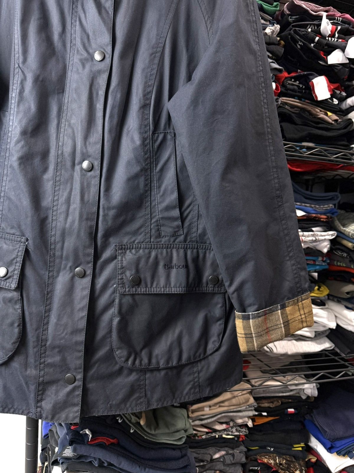 Barbour 💥 Rare! Vintage Barbour Wax Jacket Navy Blue Size M / US 6-8 / IT 42-44 - 4 Thumbnail