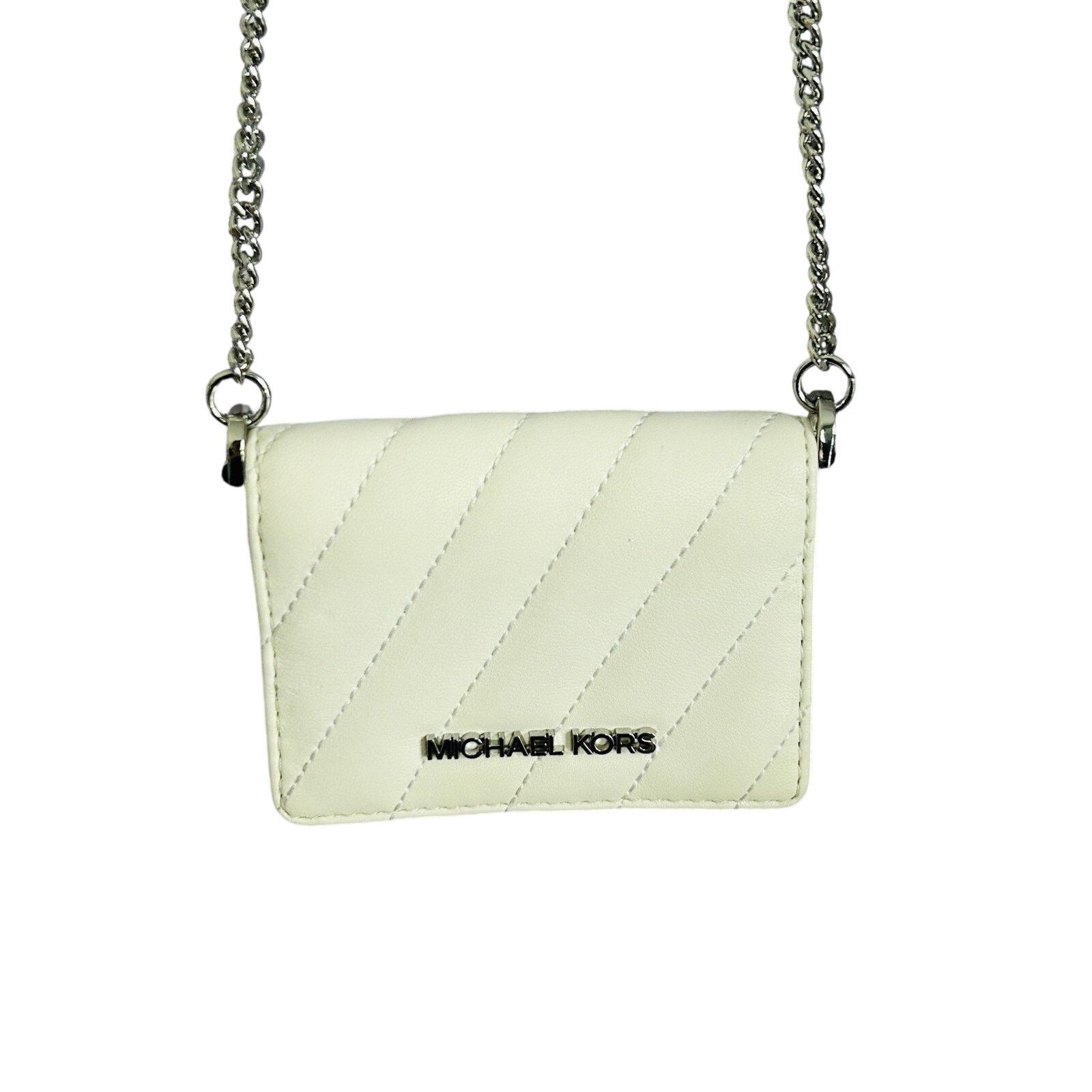 Michael Kors New Michael Kors Mini Purse White Leather Quilted Crossbody Size ONE SIZE - 13 Thumbnail