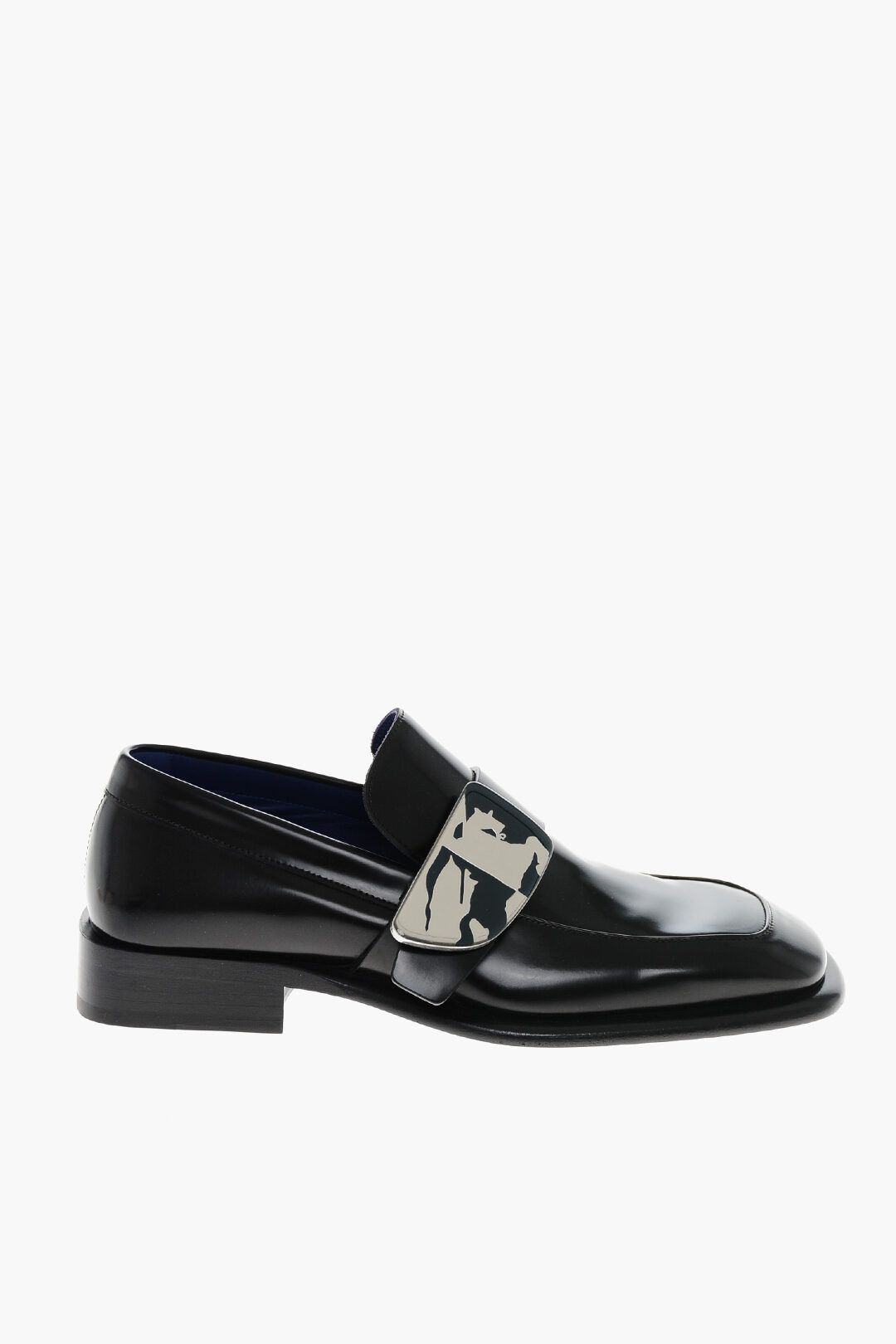 Burberry og1mm1125 Leather Shiled Loafers in Black Size US 7 / EU 40 - 1 Thumbnail