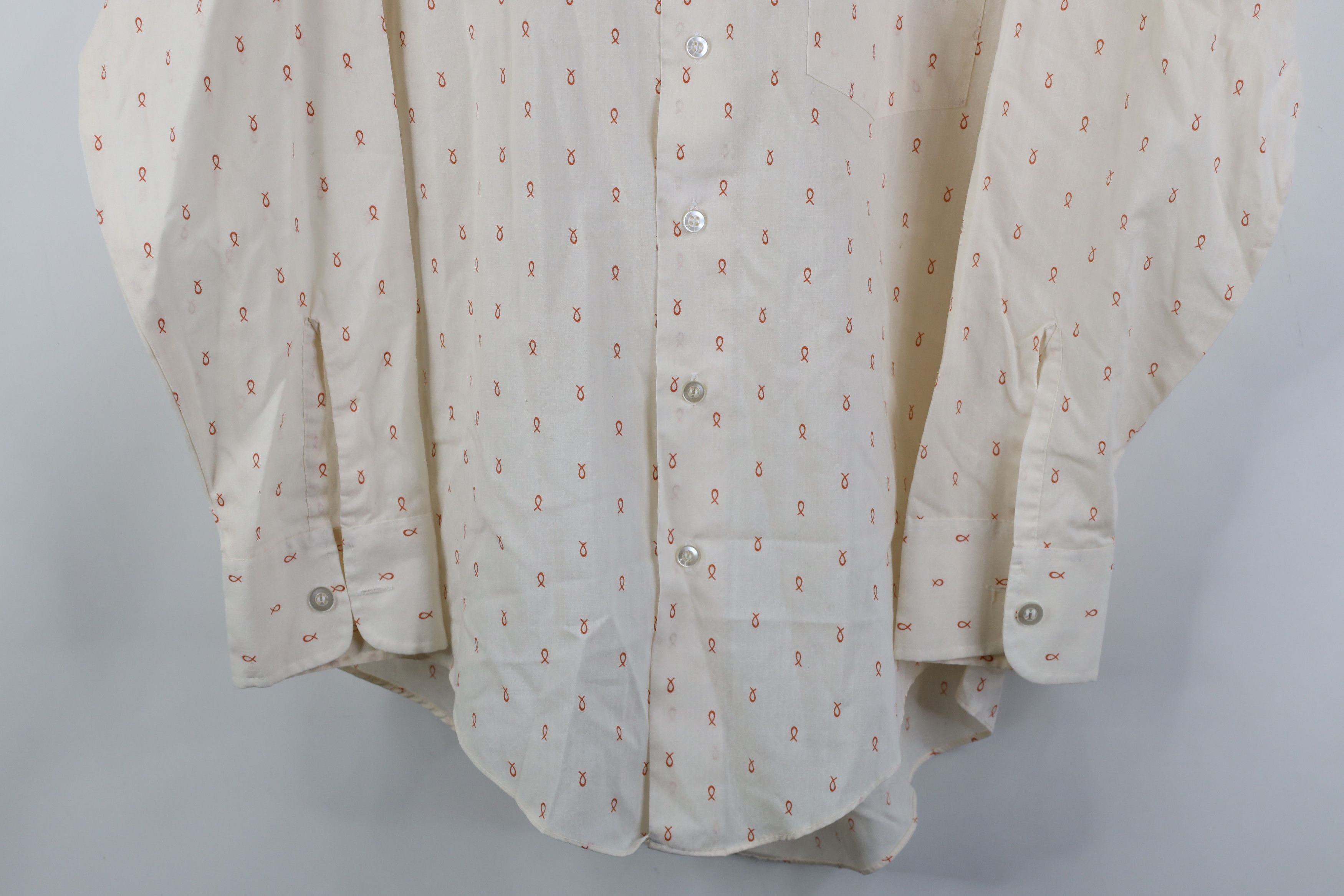 Vintage Vintage 70s Streetwear Jesus Fish All Print Collared Shirt Size US M / EU 48-50 / 2 - 3 Thumbnail