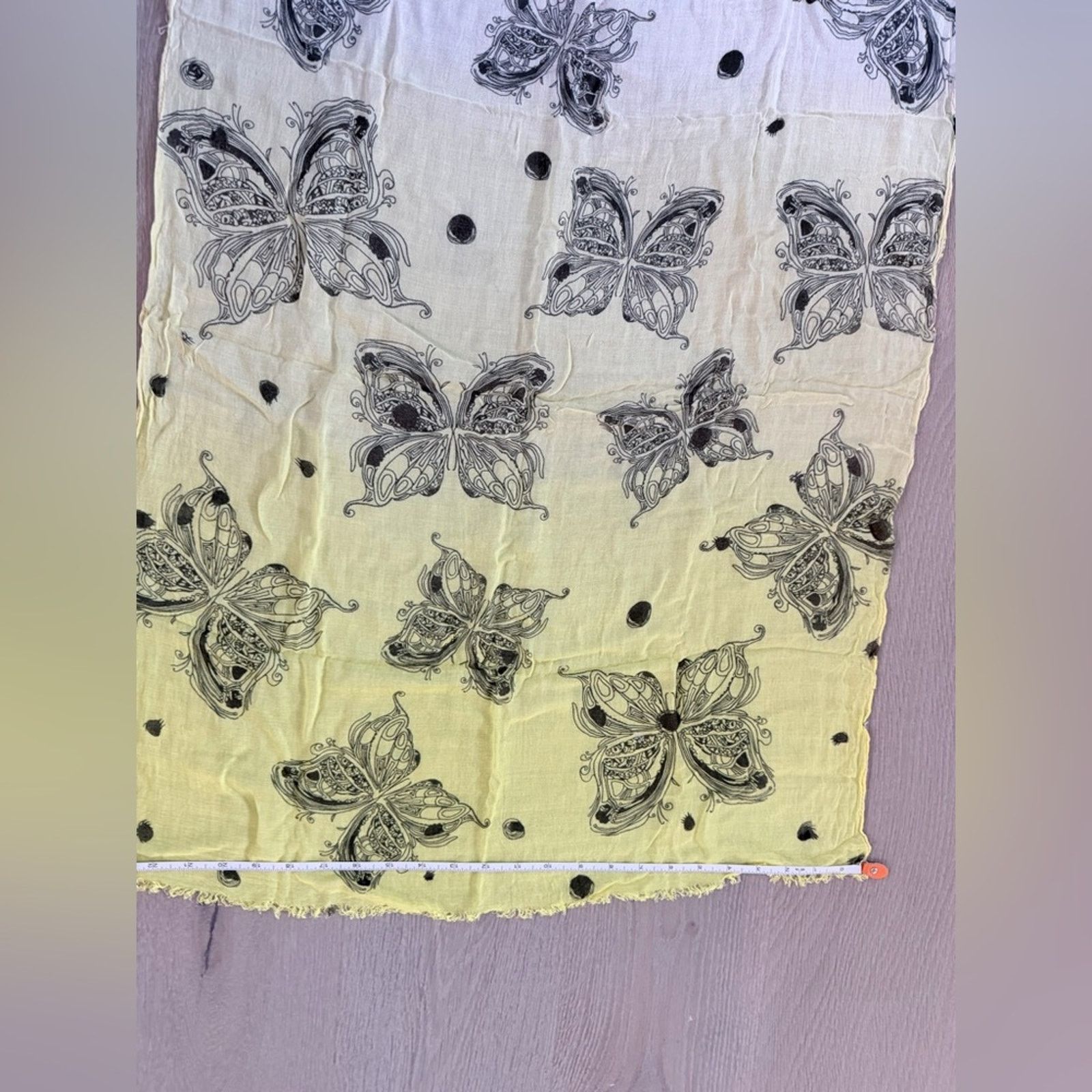 Other Godelo Pink Yellow Butterfly Scarf 100% Viscose 65*26 Size ONE SIZE - 6 Thumbnail
