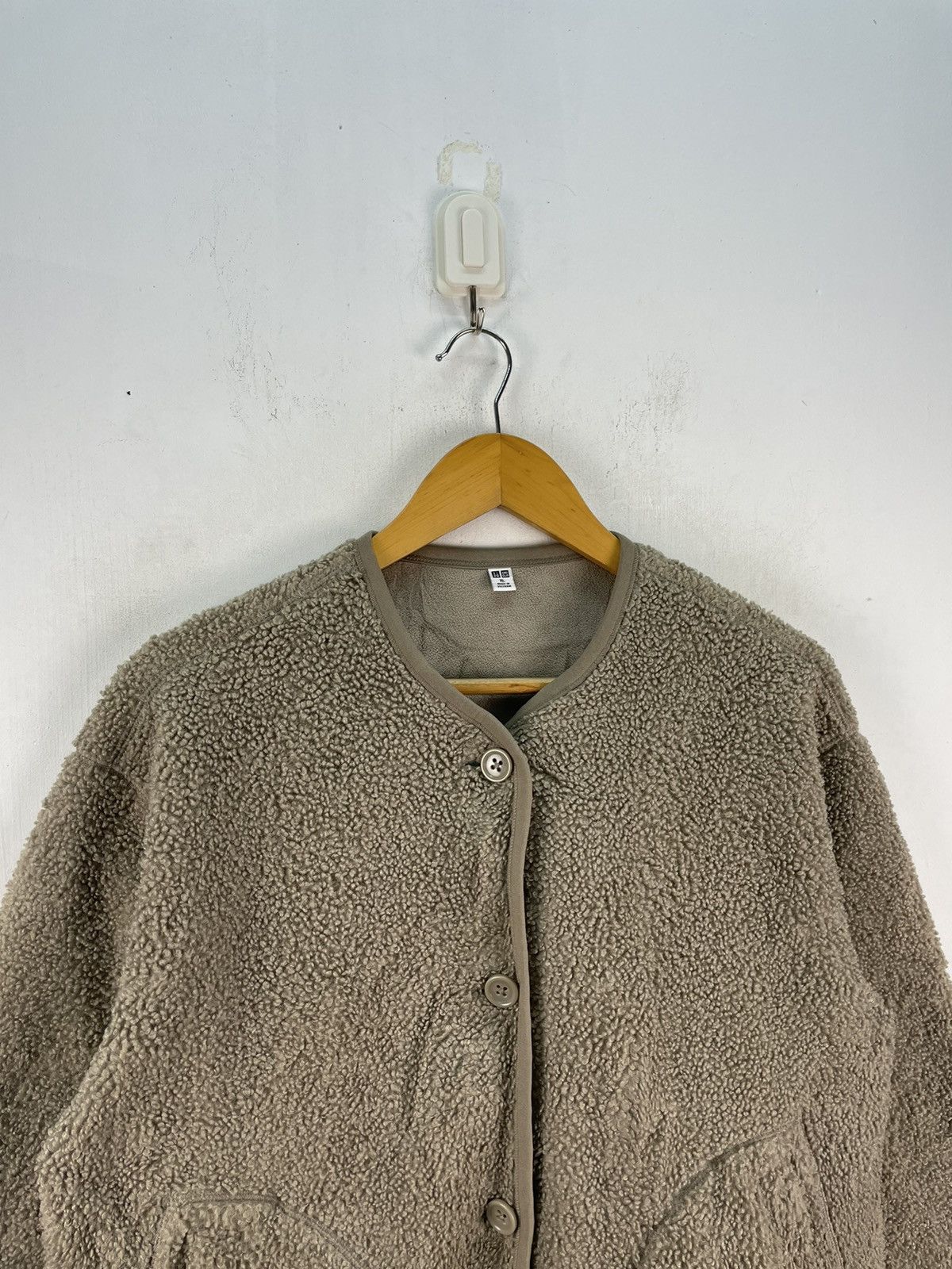 Japanese Brand × Uniqlo 🇯🇵 Uniqlo Cardigan Fleece Jacket Sweater Brown Nude Size XL / US 12-14 / IT 48-50 - 2 Thumbnail