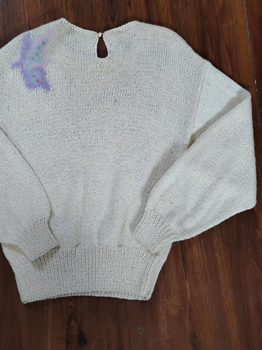 Other Vintage Sheila Raymond Butterfly Wool Sweater Size L / US 10 / IT 46 - 6 Thumbnail