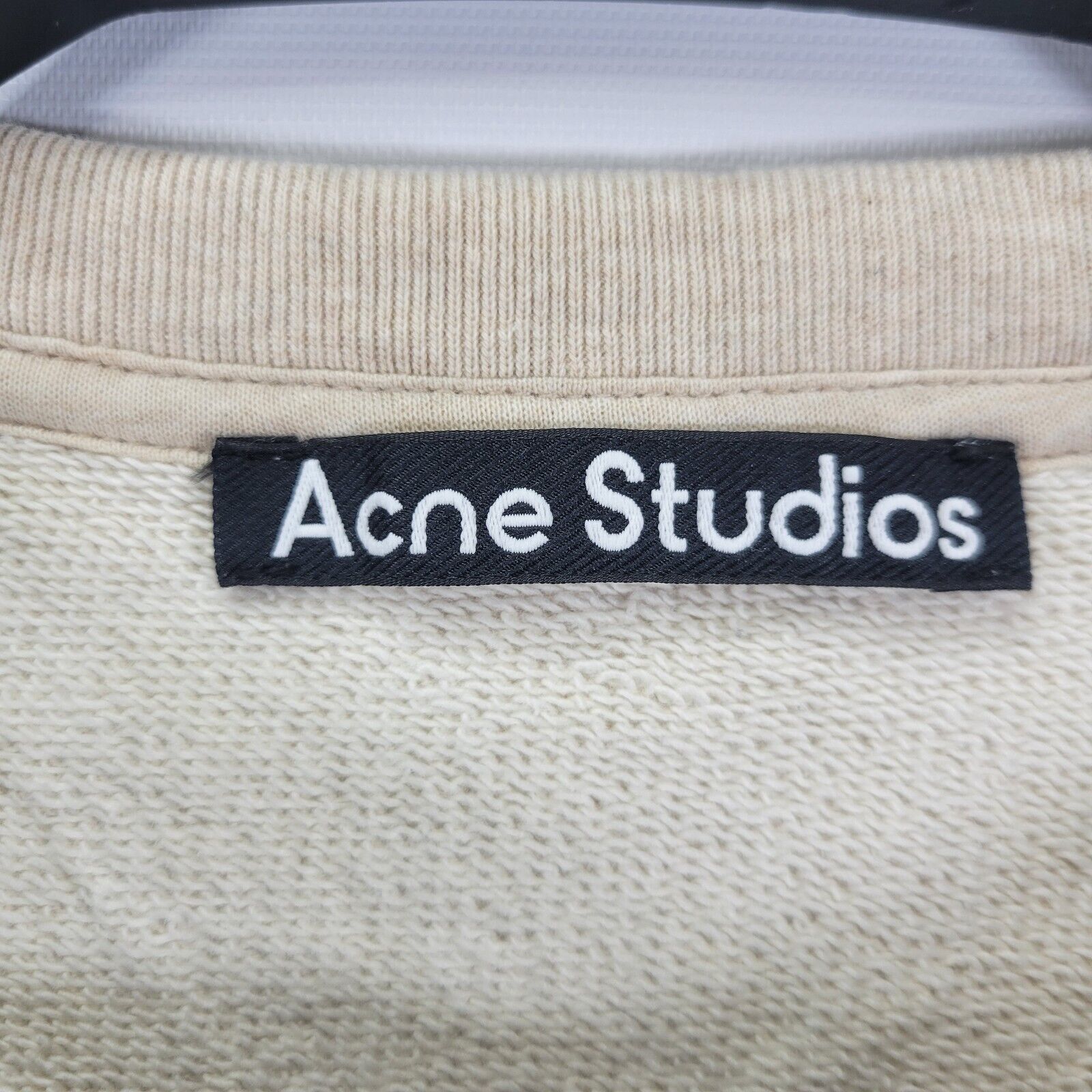Acne Studios ACNE FAIRVIEW FACE BOX PATCH BEIGE PULLOVER SWEATSHIRT Sz M Size US M / EU 48-50 / 2 - 4 Thumbnail