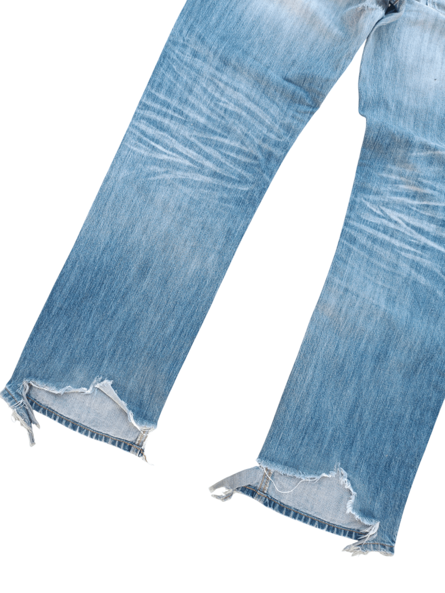 Japanese Brand Navy Produce Distressed Whiskers Faded Denim E206 Size US 34 / EU 50 - 12 Thumbnail
