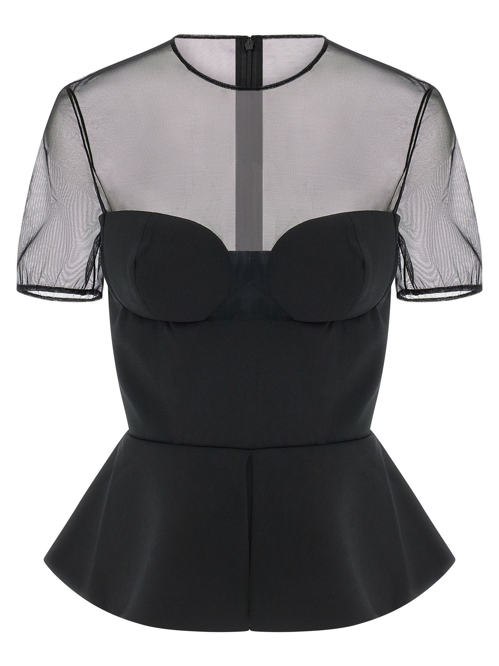 Nensi Dojaka 'Tailored Bustier With Sheer Neckline' top Size S / US 4 / IT 40 - 1 Thumbnail
