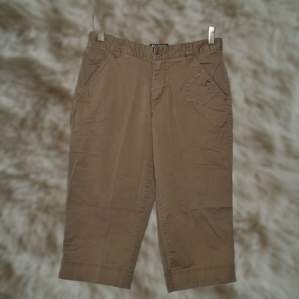 Vintage Columbia Capri Pants Womens 6P Brown 28x17.5 Stretch Belt Loops 7.5 In Leg Opening Casual Travel Size 28" / US 6 / IT 42 - 1 Thumbnail