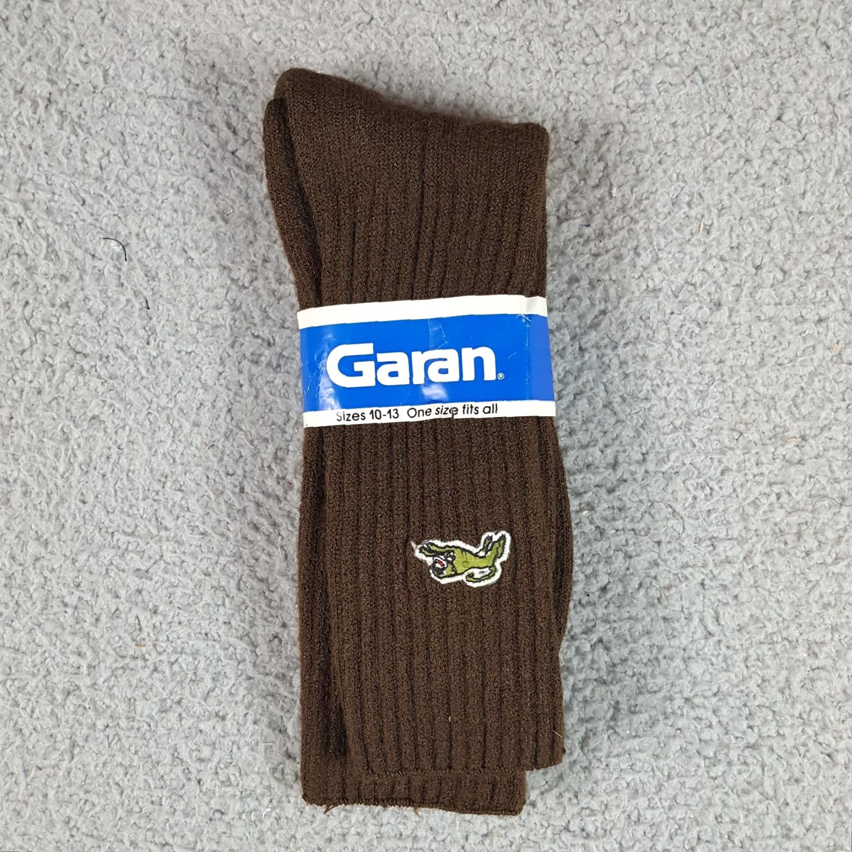 Logo 7 VINTAGE 80s Garan Lion Tiger Logo Socks Mid Calf Men's Size 10-13 Brown Retro Animal Size ONE SIZE - 3 Thumbnail