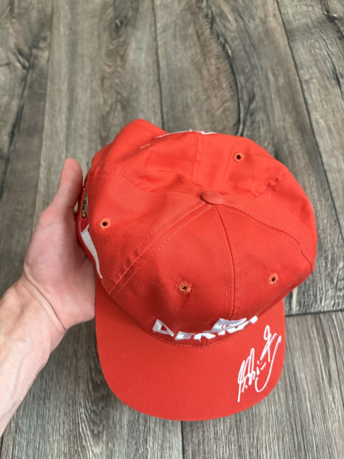 Formula 1 Vintage 90s Michael Schumacher Ferrari Racing Signed Hat Size ONE SIZE - 7 Thumbnail