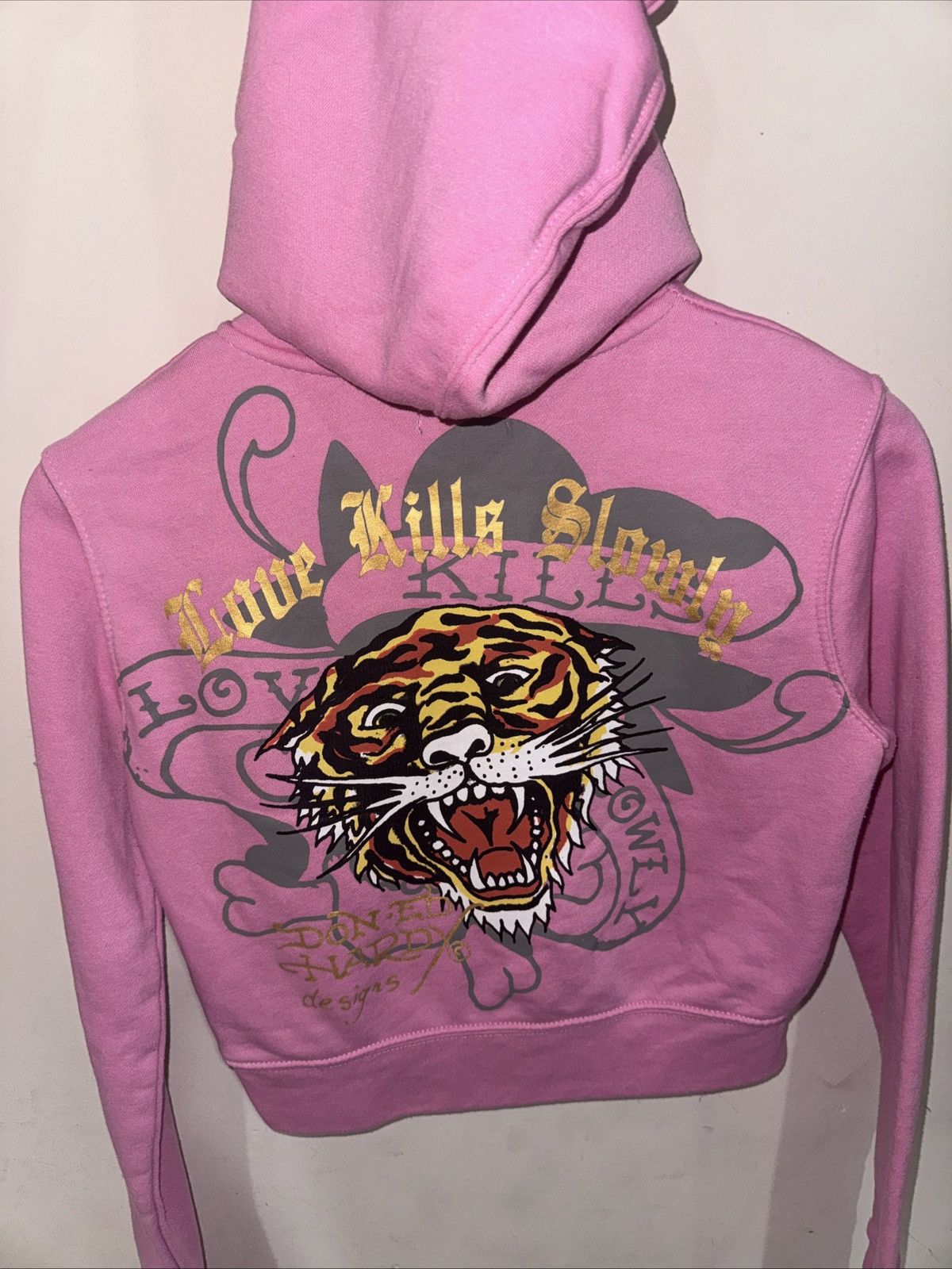 Ed Hardy Pink Ed Hardy Crop Zip Sweater w Hoodie Size M / US 6-8 / IT 42-44 - 3 Thumbnail