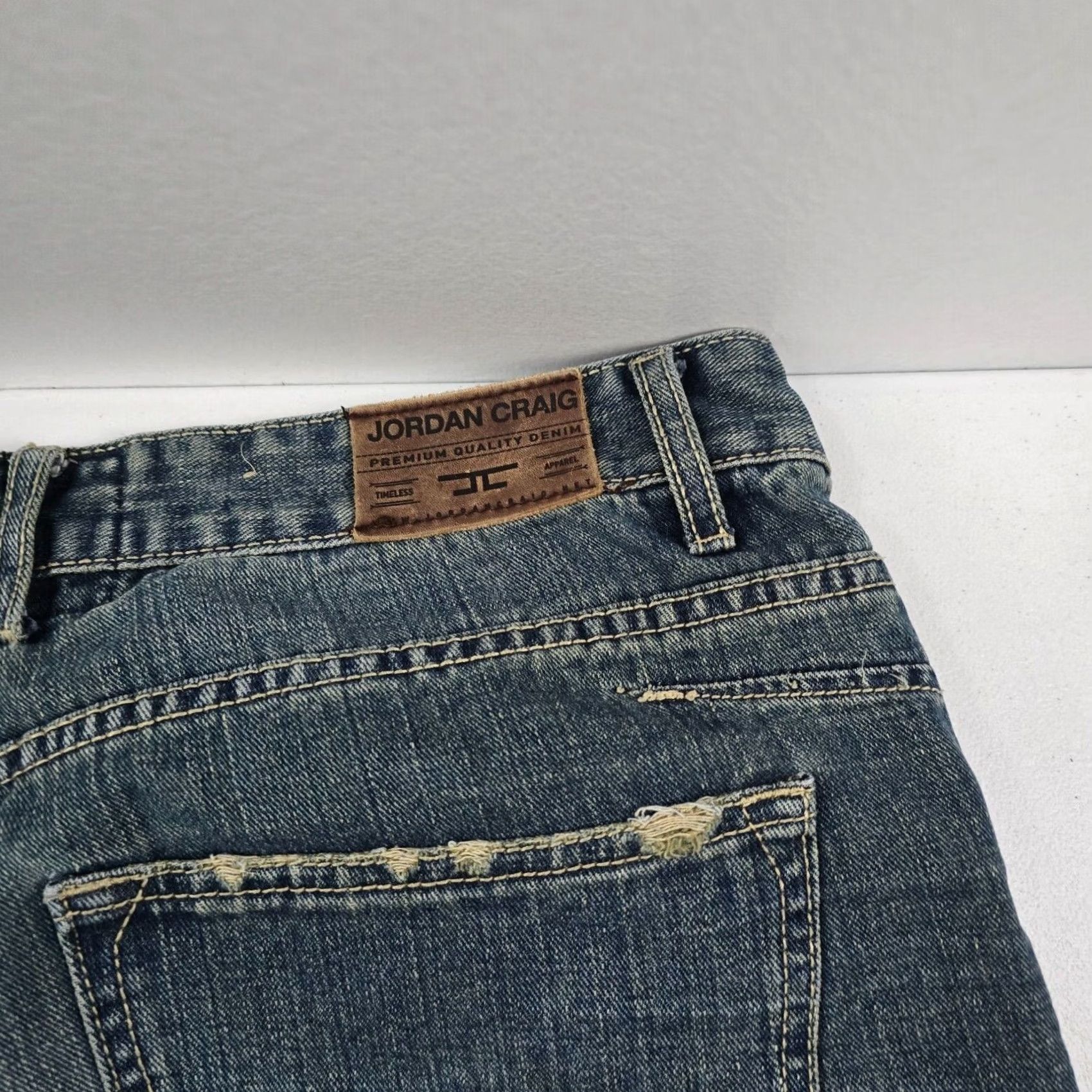 Jordan Craig Jordan Craig Jeans Mens Straight Blue Denim 38x32 Light Wash Size US 38 / EU 54 - 4 Thumbnail