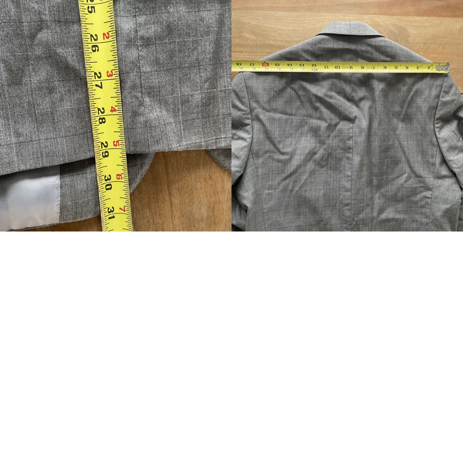 Ralph Lauren Lauren Ralph Lauren Wool Windowpane Blazer Mens 40R Regular Notch Gray 2-Button Size 40R - 9 Thumbnail