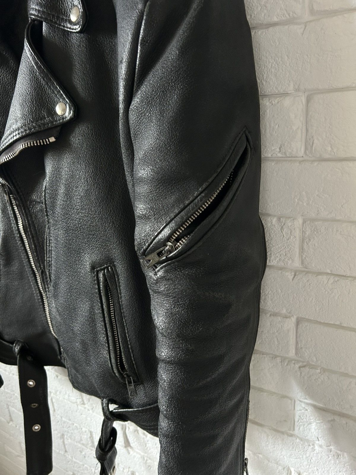 Vintage Vintage Archive Real Leather Biker Jacket 44 Heavy Size US S / EU 44-46 / 1 - 8 Thumbnail