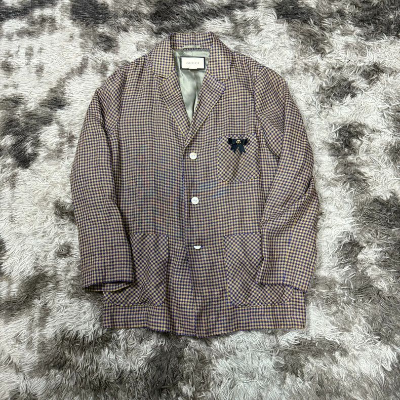 Gucci Gucci Checkered Loose Casual Blazer Size US M / EU 48-50 / 2 - 1 Thumbnail