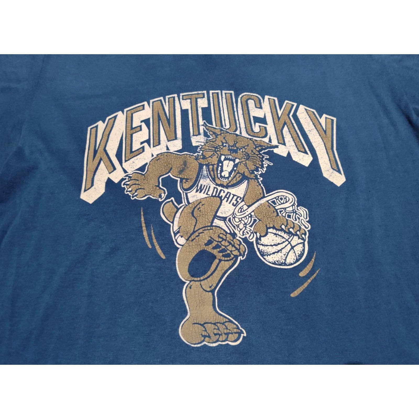 NCAA VINTAGE Swingster Kentucky Wildcats 80s Blue Graphic T-Shirt XL Made In USA NCAA Size US L / EU 52-54 / 3 - 4 Thumbnail