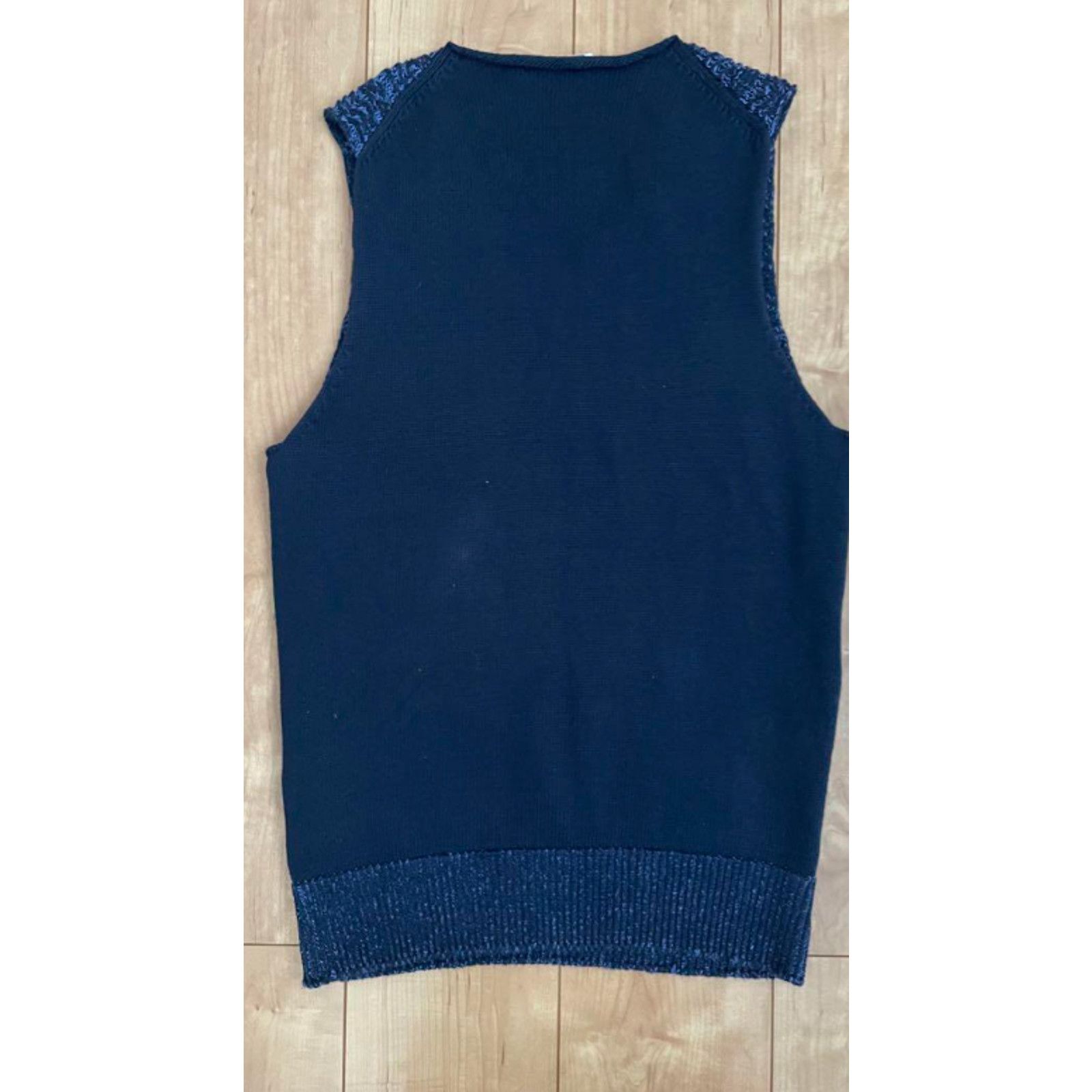 Inis Meain Inis Meain Cotton/Linen Blend Sweater Vest - Navy Knit Size US M / EU 48-50 / 2 - 2 Thumbnail