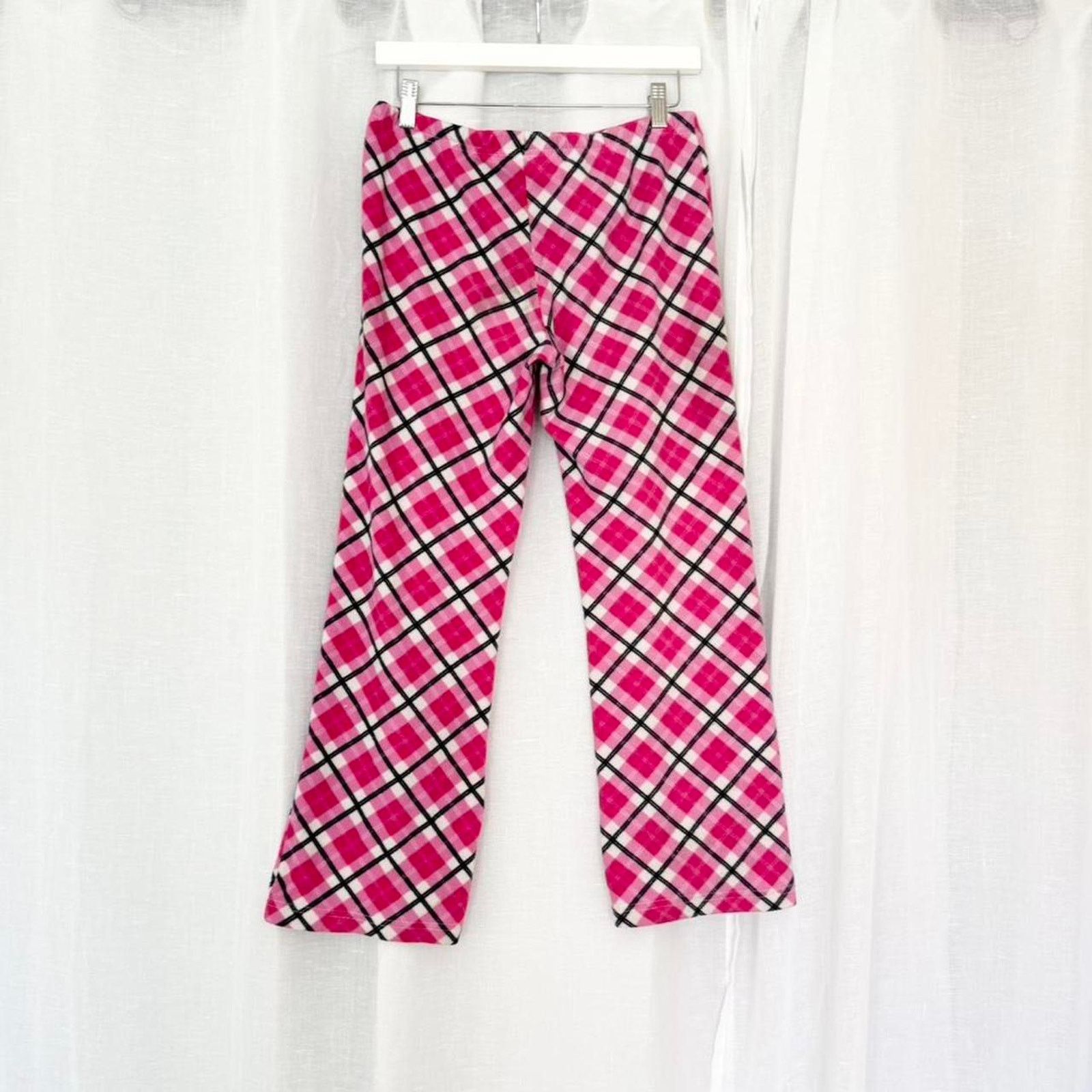 Vintage ✶ y2k low rise pink plaid fleece capri pants ✶ Size 30" / US 8 / IT 44 - 6 Thumbnail