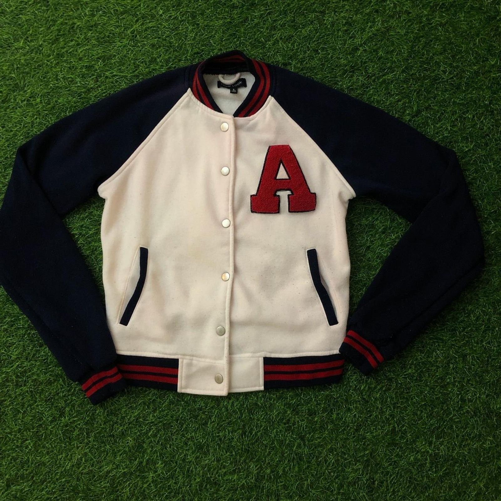New Look Women’s New Look Embroidered ‘A’ Button Bomber Jacket Size S / US 4 / IT 40 - 1 Thumbnail