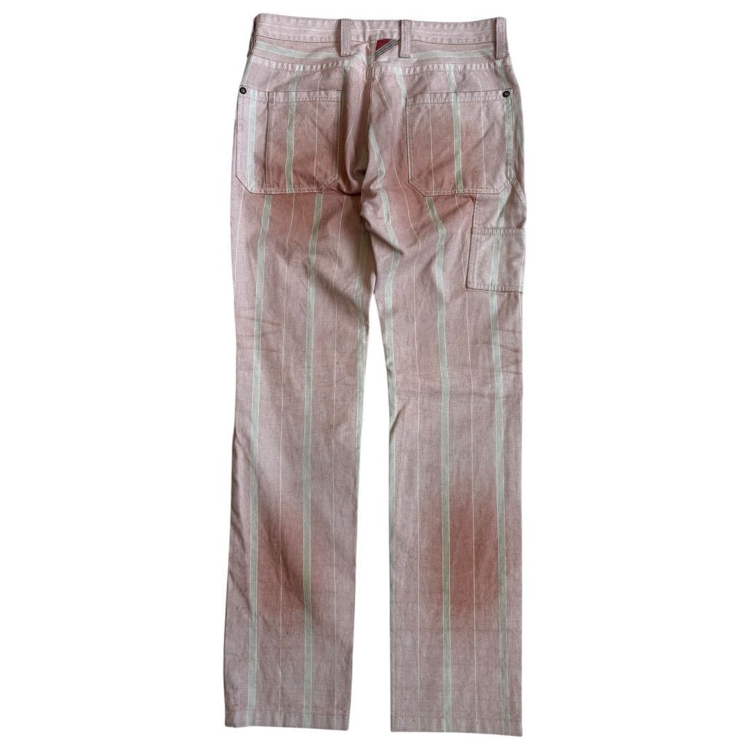 Issey Miyake Issey Miyake Spring 2003 Distressed Striped Carpenter Pants Size US 32 / EU 48 - 2 Thumbnail