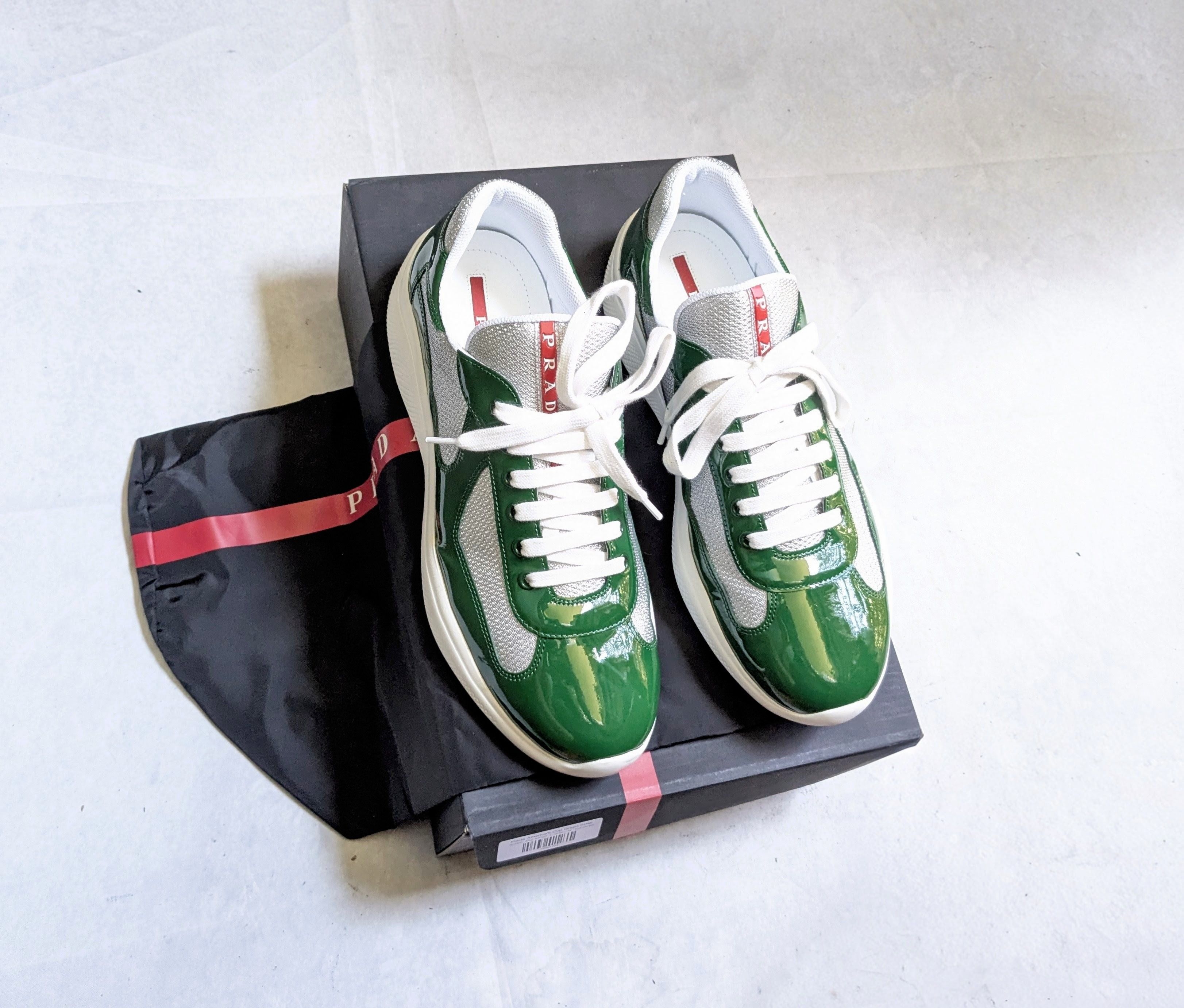 Prada Prada America's Cup Green Patent Leather 10 US Low Size US 10 / EU 43 - 1 Thumbnail