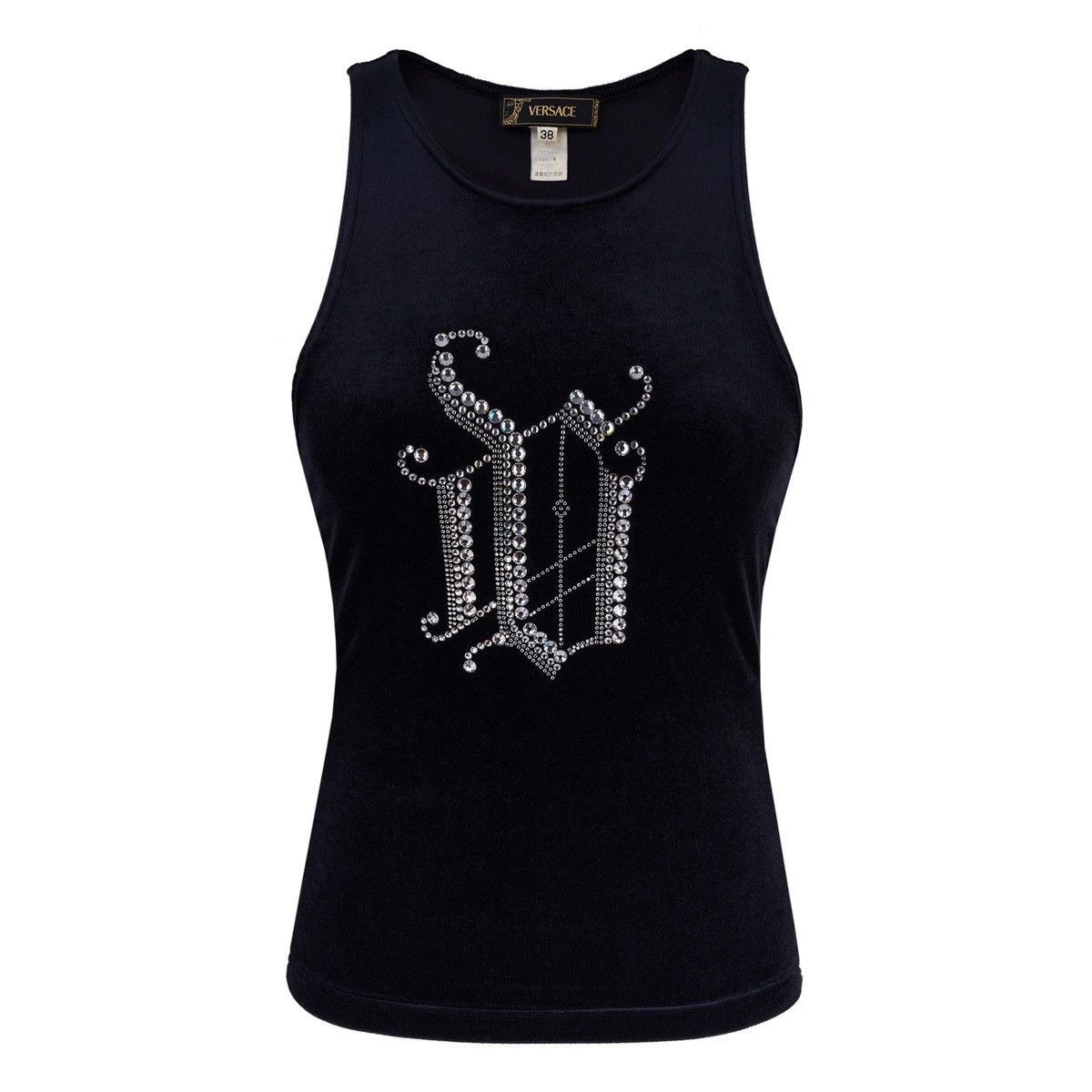 Versace Versace Fall 2003 Black Velvet Top with Swarovski Crystals Size S / US 4 / IT 40 - 1 Thumbnail
