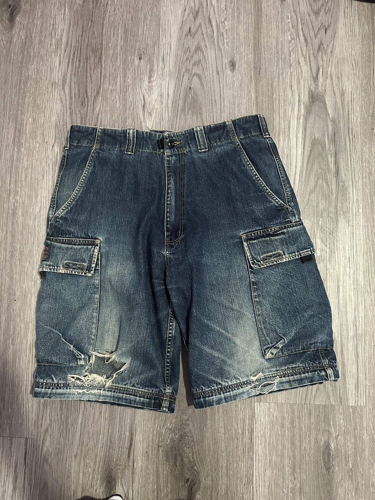 JNCO × Japanese Brand Vintage Japanese Brand Baggy Ripped Carpenter Cargo Jeans Size US 34 / EU 50 - 9 Thumbnail