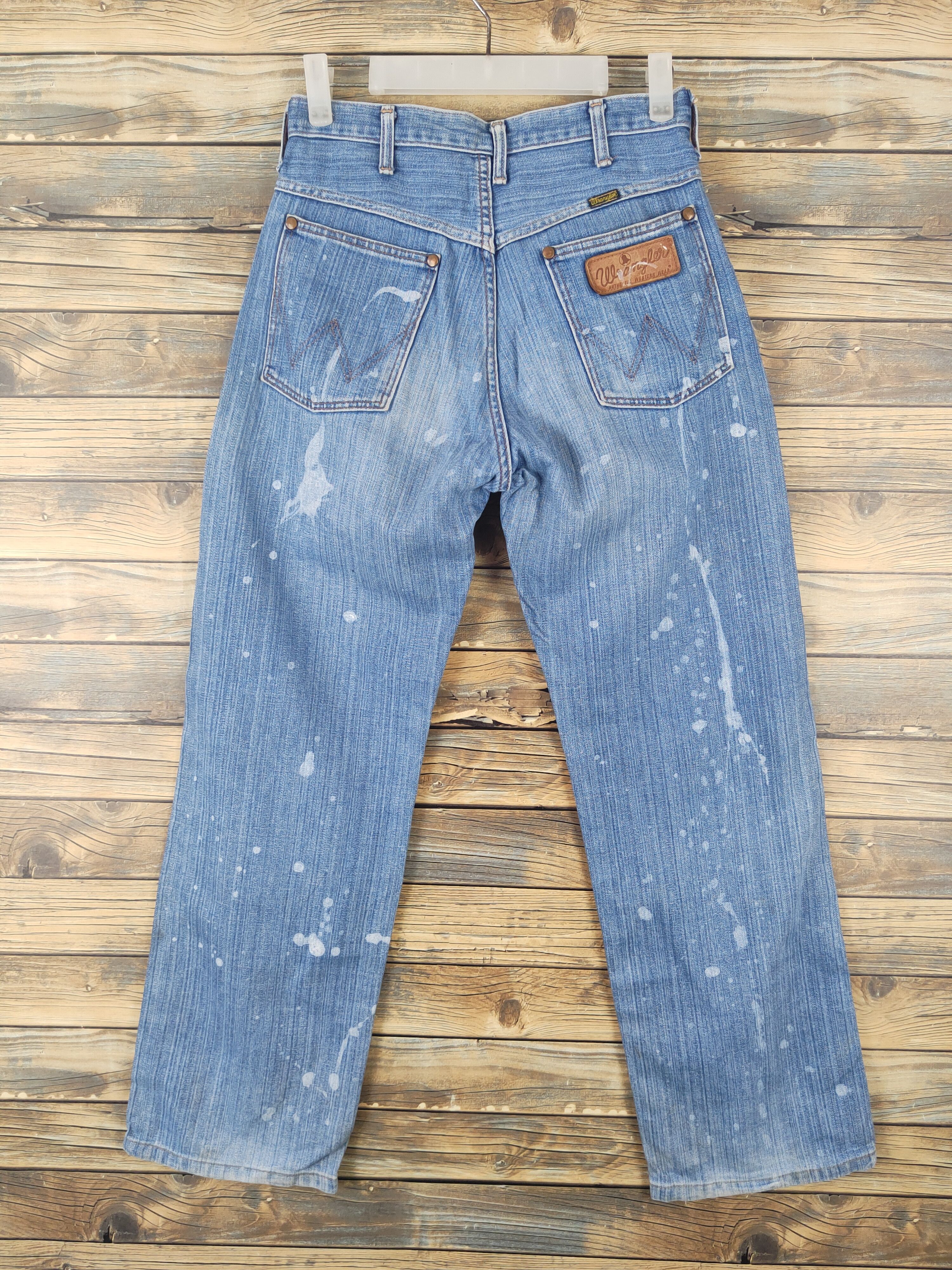 Vintage DL Wrangler Blue Distressed Ripped Jeans #594 Size US 28 / EU 44 - 7 Thumbnail