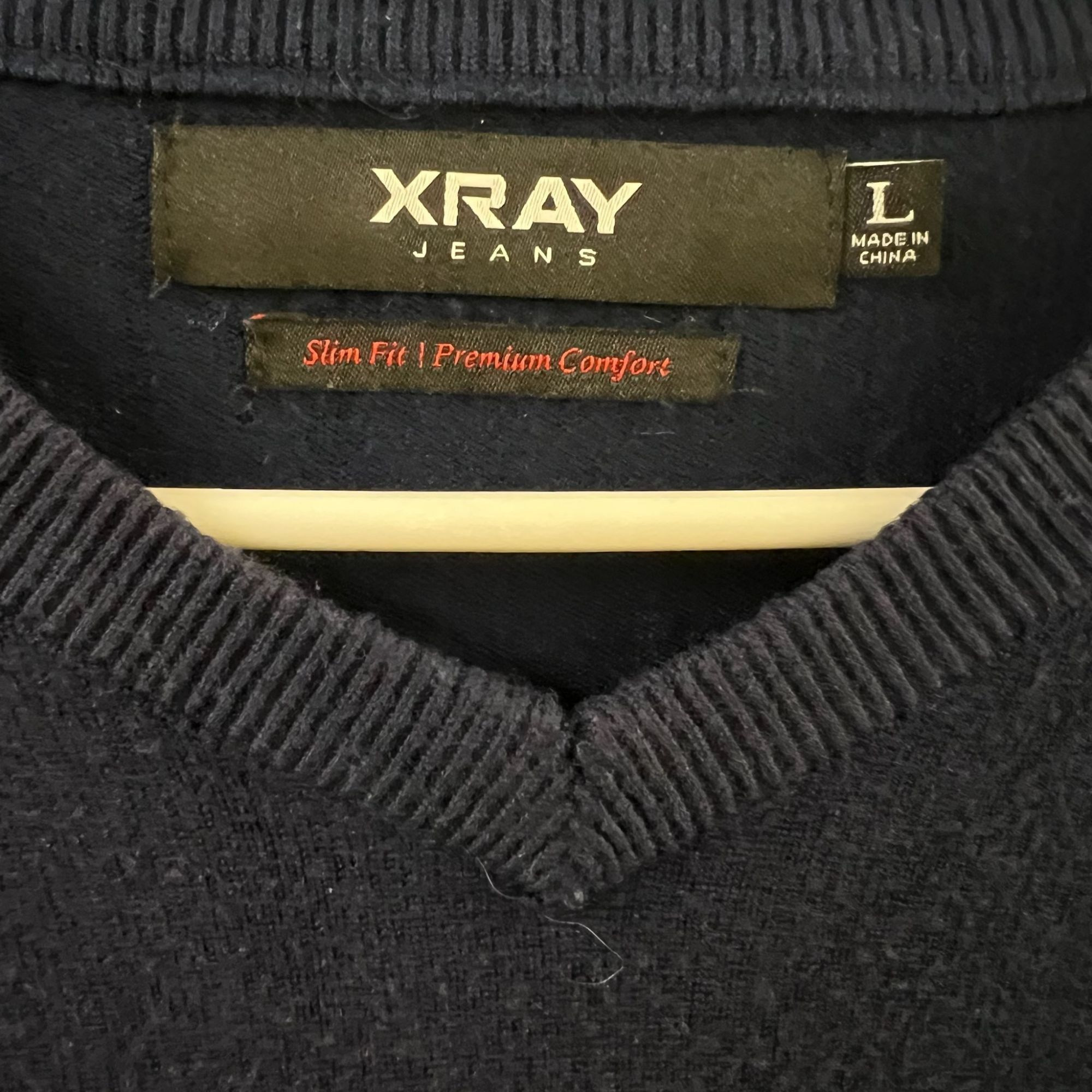 Other Xray Jeans Navy Slim-Fit Fine-Knit V-Neck Sweater L Premium Size US L / EU 52-54 / 3 - 4 Thumbnail