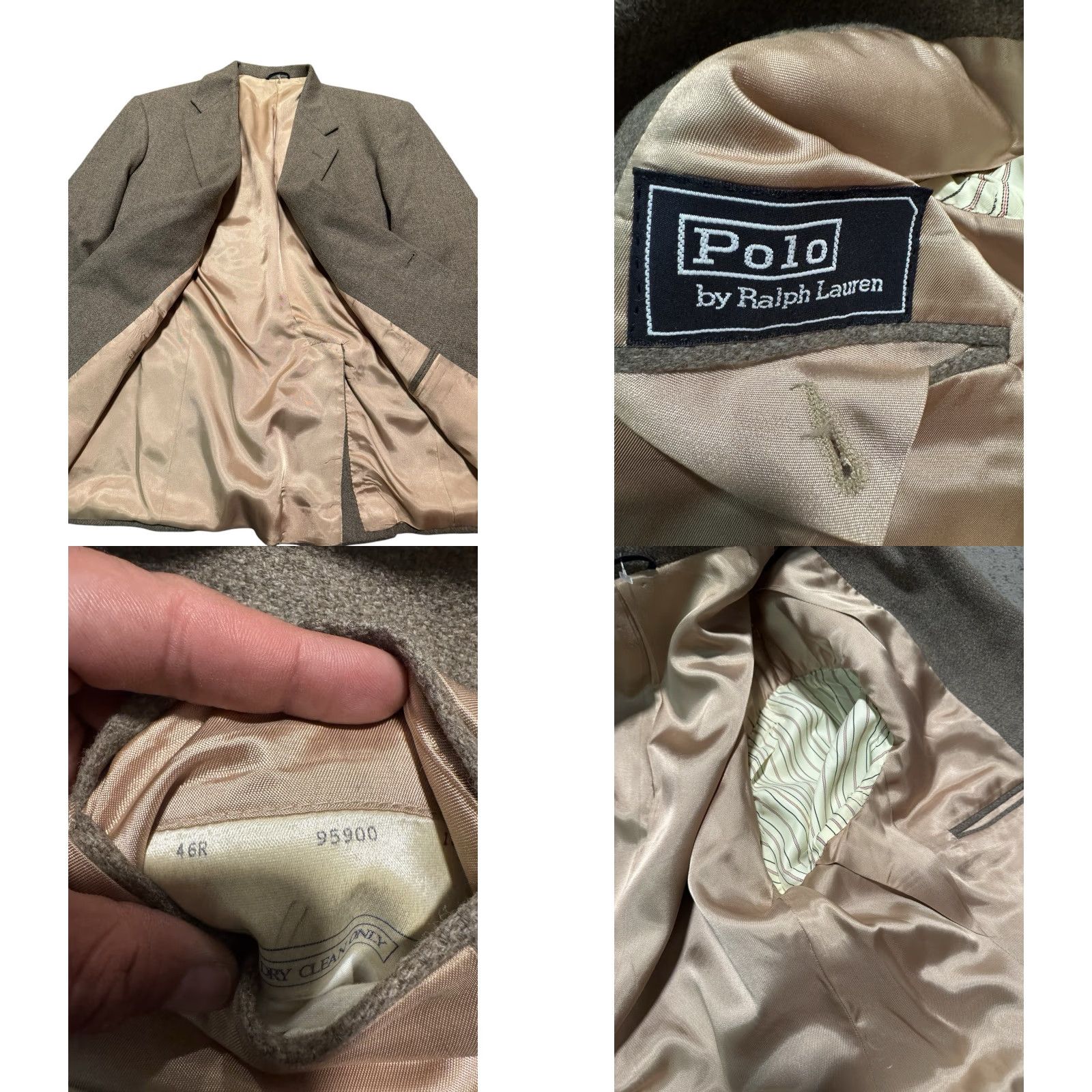 Polo Ralph Lauren VINTAGE Polo Ralph Lauren Blue Label Blazer Jacket 46R Tweed Wool Tan Sport Coat Men M Size US XXL / EU 58 / 5 - 10 Thumbnail