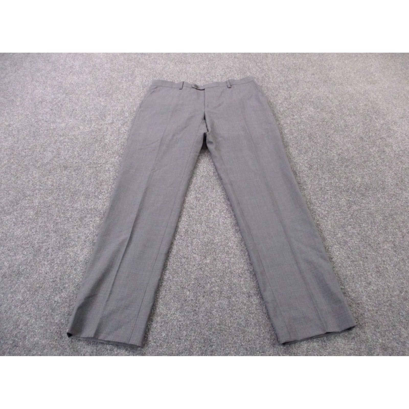 John Varvatos John Varvatos Pants Men 38 X 31 Gray Wool Tailored Dress Business Suit Pants Size 34R - 2 Thumbnail