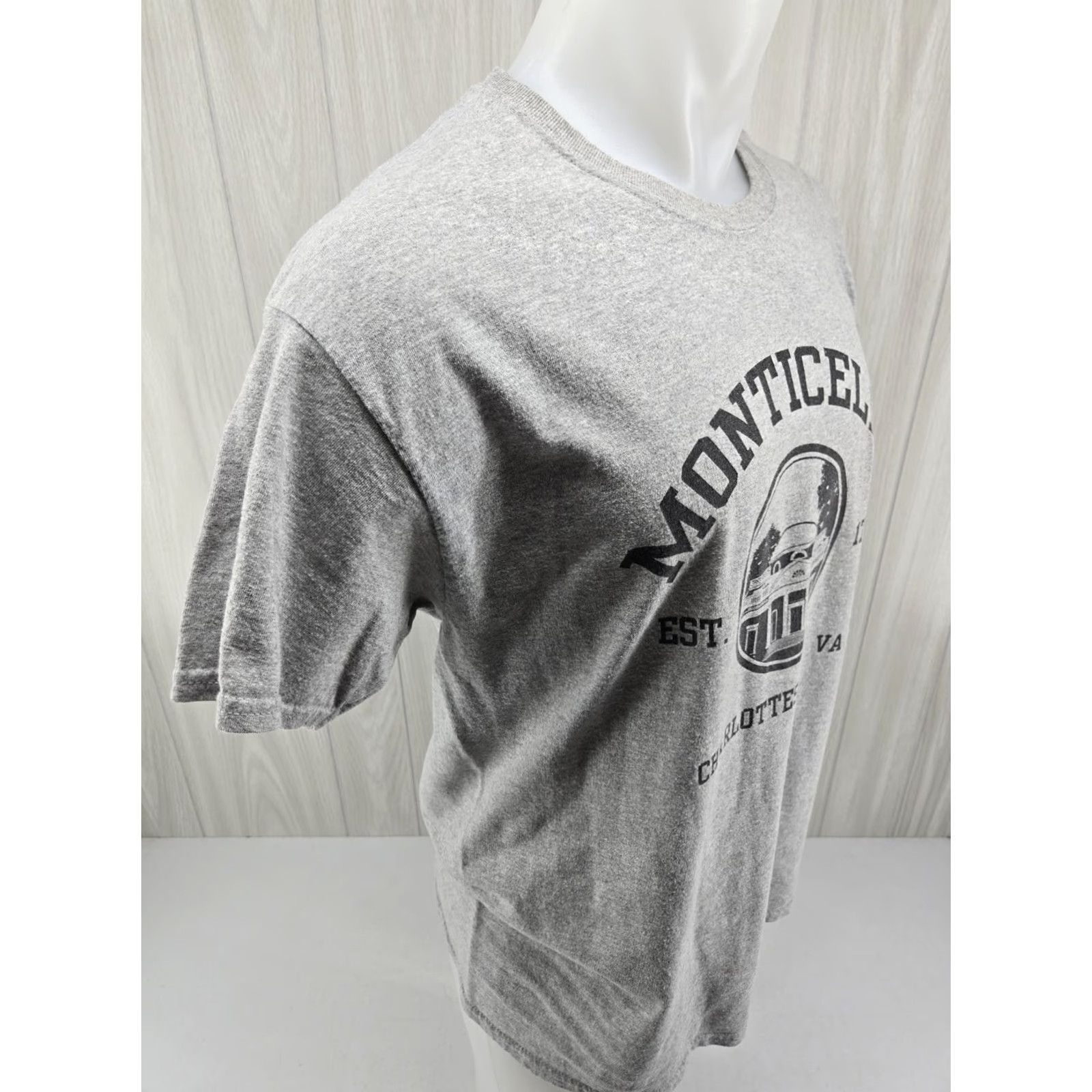 Gildan VINTAGE Monticello Charlottesville VA Gray T Shirt Large Gildan Men Short Sleeve Crew Neck Graphic Print Shirt Size US L / EU 52-54 / 3 - 7 Thumbnail