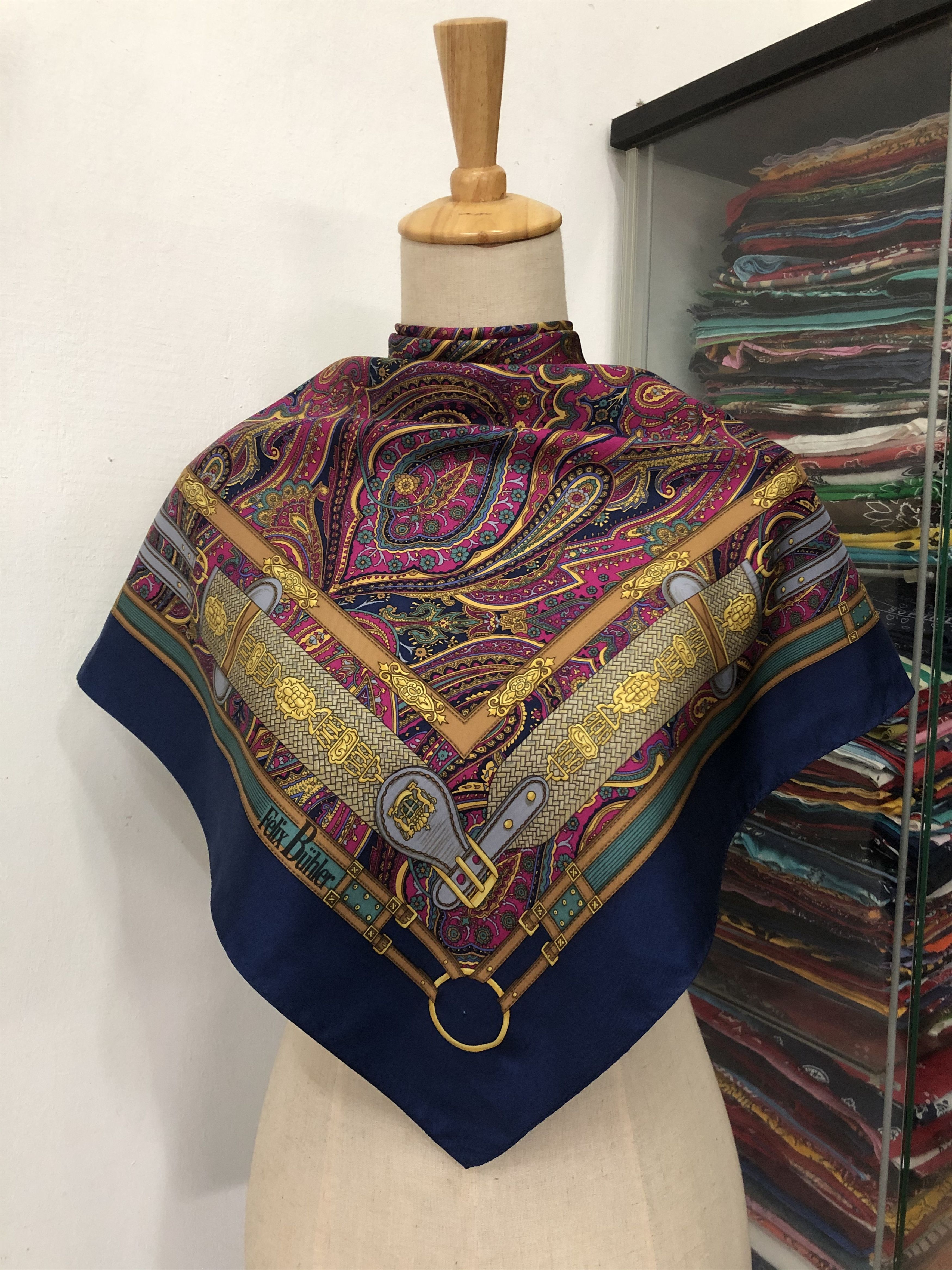 Vintage Vintage Felix Buhler Silk Scarf Size ONE SIZE - 1 Thumbnail