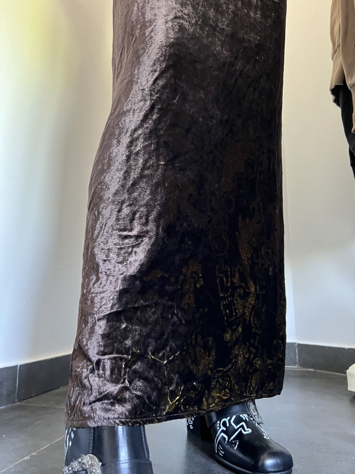 Designer × Versace × Versace Jeans Couture Archive Versace Jeans Couture velour maxi DRESS Size S / US 4 / IT 40 - 15 Thumbnail