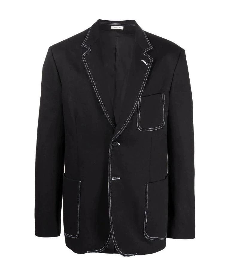 Alexander McQueen Alexander McQUEEN size 46 Black visible thread single brea Size 46S - 3 Thumbnail