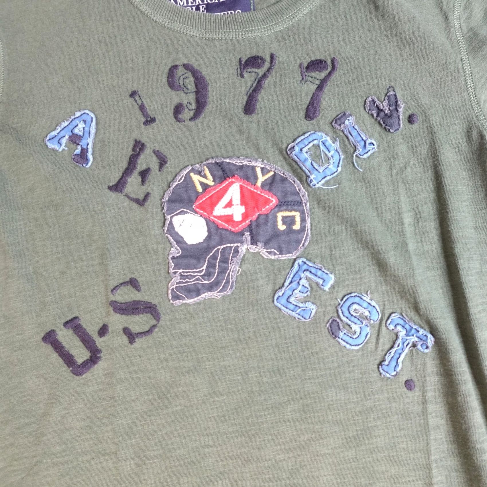 American Eagle Outfitters American Eagle Shirt Green Skull Embroidered Athletic Fit XS Y2K Size US XS / EU 42 / 0 - 2 Thumbnail