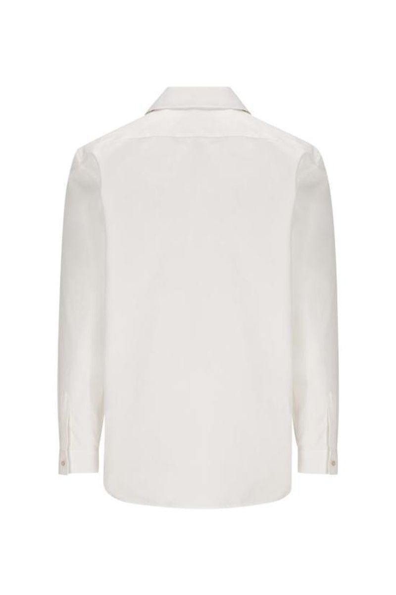 Saint Laurent Paris o1bcso1str1024 Lavalliere Neck Blouse in White Size US M / EU 48-50 / 2 - 2 Thumbnail