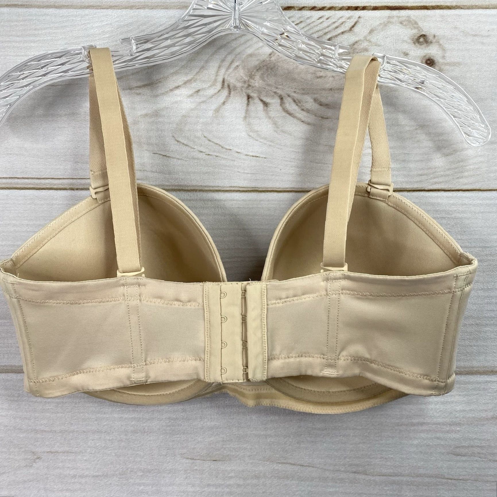 Vintage Wacoal Red Carpet Strapless Underwire Bra 36DDD Beige Full Coverage T-Shirt Bra 854119 Womens Size ONE SIZE - 5 Thumbnail