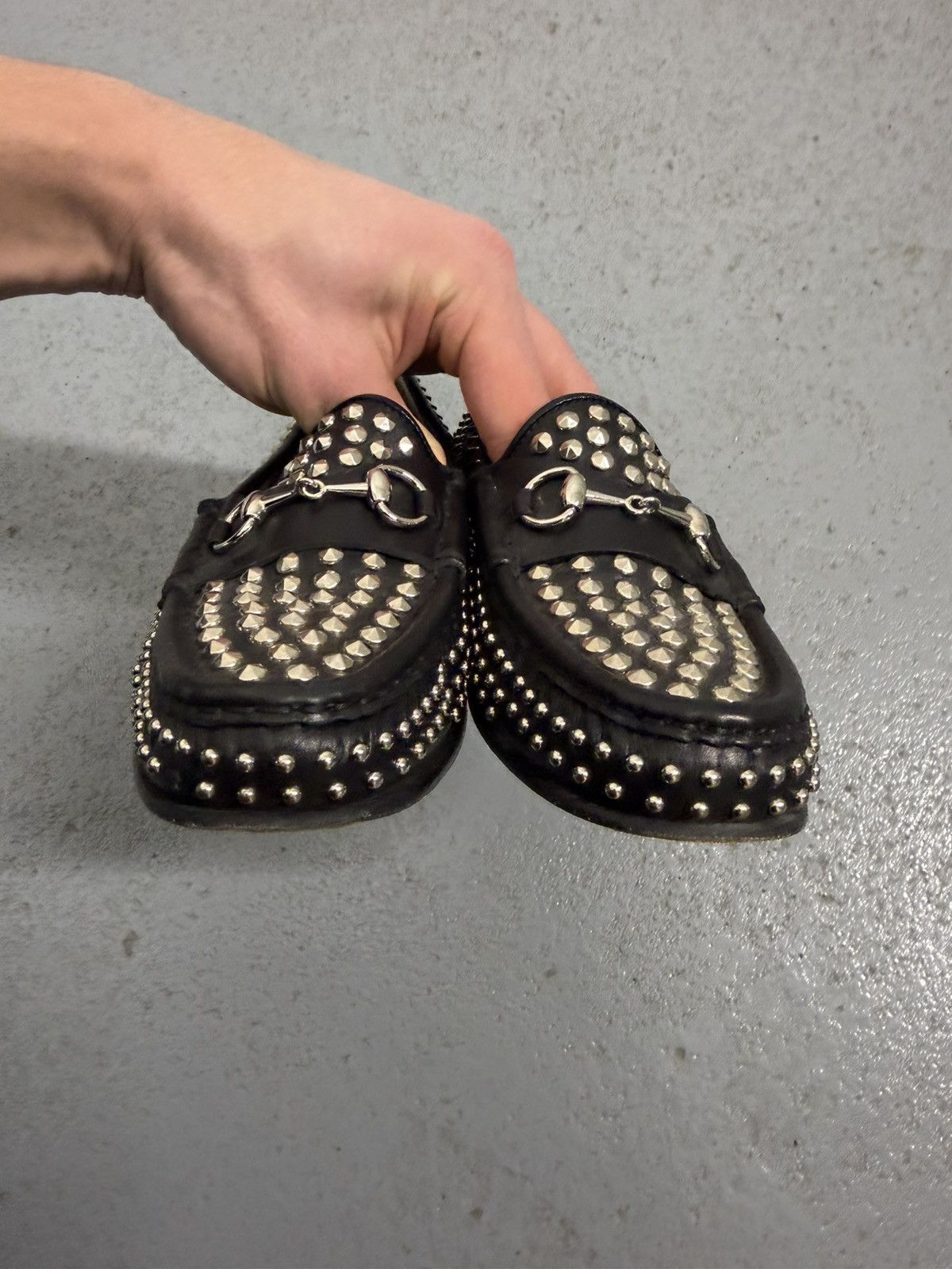 Gucci Gucci Horsebit 1953 Studded Leather Loafers Size US 7 / IT 37 - 12 Thumbnail
