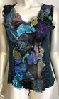 Lee Andersen Pastiche Tank Top NWT S Peacock Beaded Floral