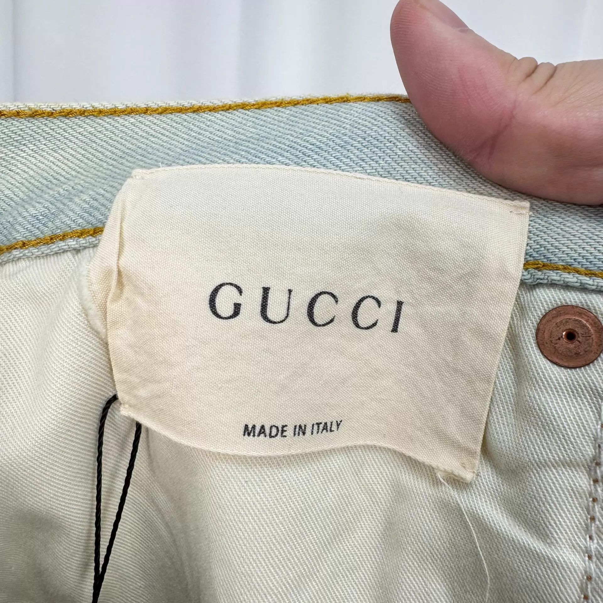 Gucci Gucci Logo Print Washed Leather Tag W26 99 New Size 26" / US 2 / IT 38 - 6 Thumbnail