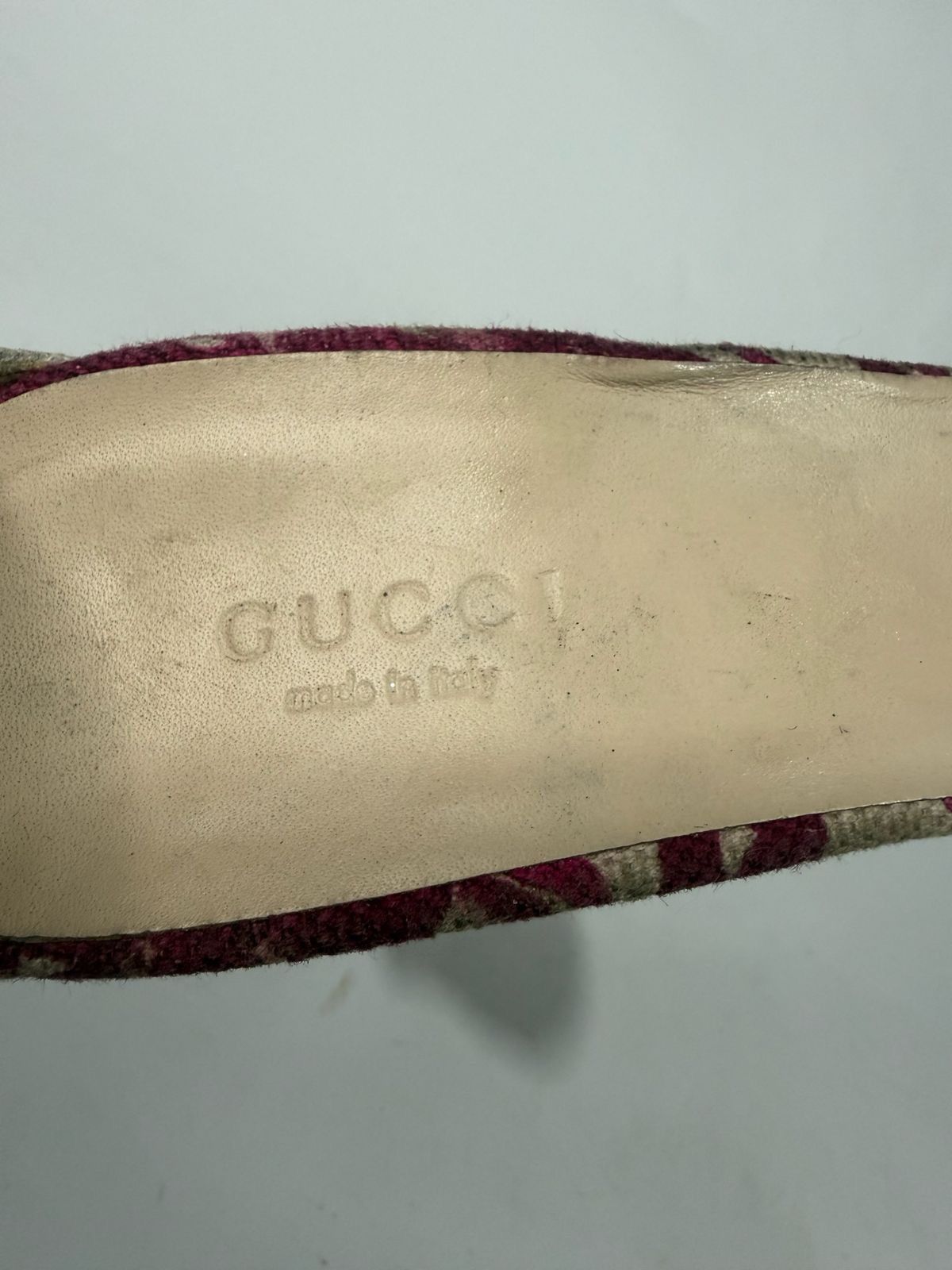 Gucci Pink Flora Canvas Bamboo Ankle Strap Sandals EU38