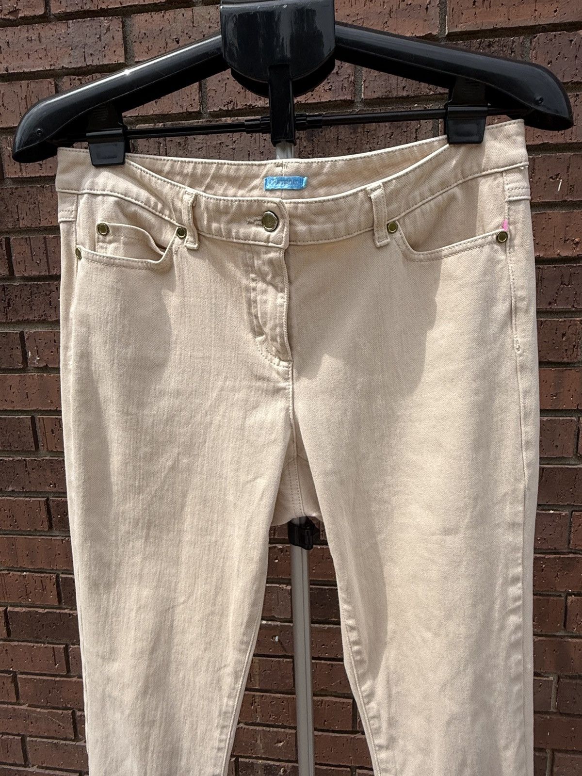 J.McLaughlin J. McLaughlin Raw Beige Lexi Jeans Stretch Pants Mid Rise Size 32" / US 10 / IT 46 - 2 Thumbnail