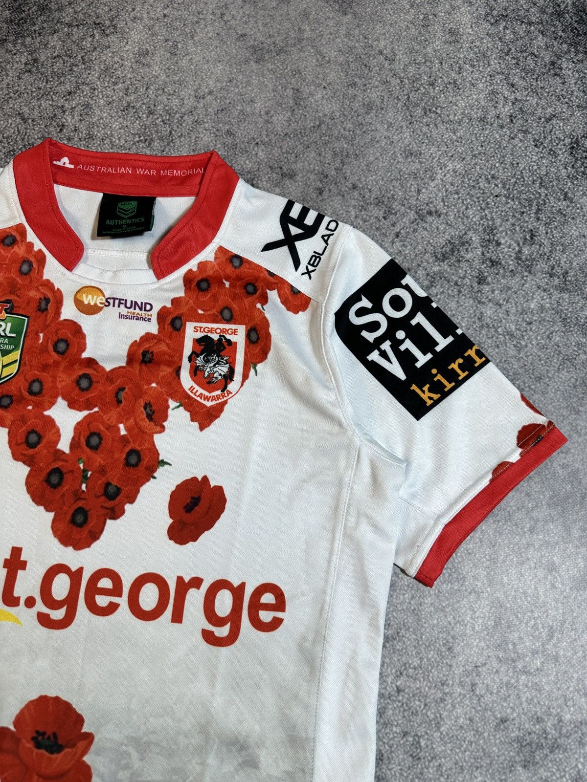 Vintage St George Illawarra NRL Telstra Rugby Shirt Anzac Day M 2004 Size US M / EU 48-50 / 2 - 4 Thumbnail