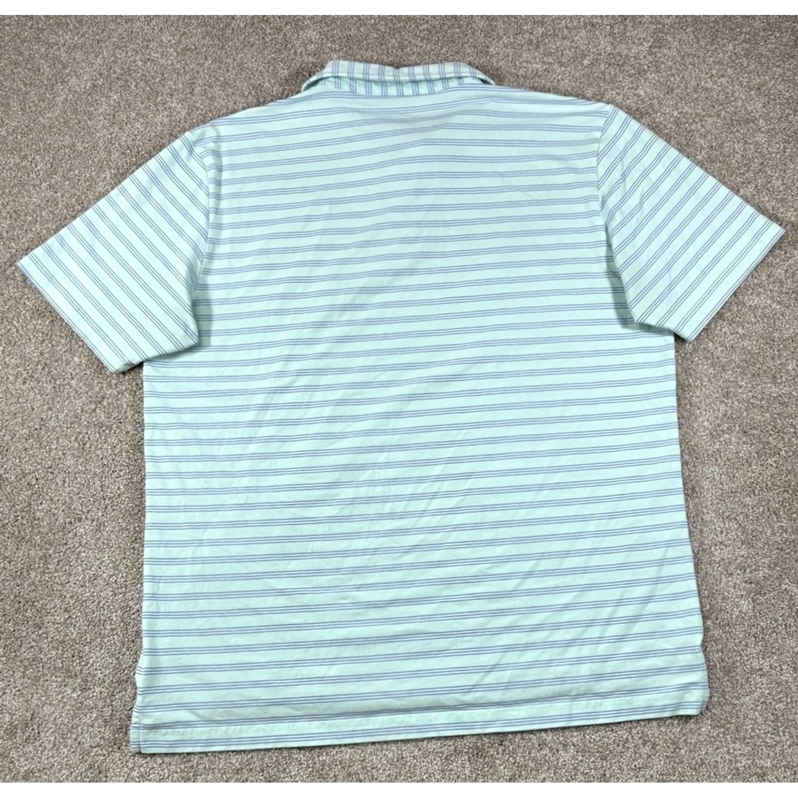 Peter Millar Peter Millar Polo Shirt Striped Blue White Golf Performance Stretch • Mens Large Size US L / EU 52-54 / 3 - 6 Thumbnail
