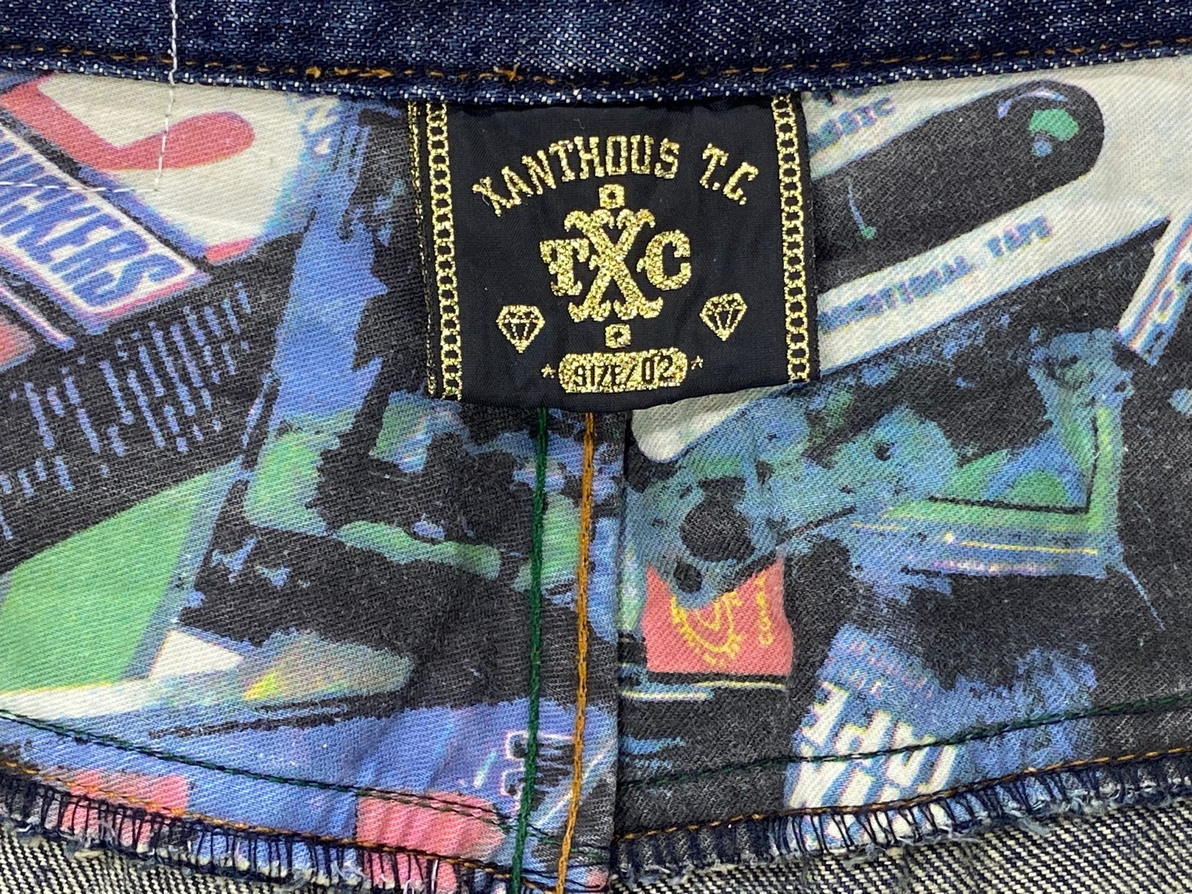 Japanese Brand Xanthous Denim Jeans Hip Hop Skateboards Baggy Jeans Pants Size US 35 - 11 Thumbnail