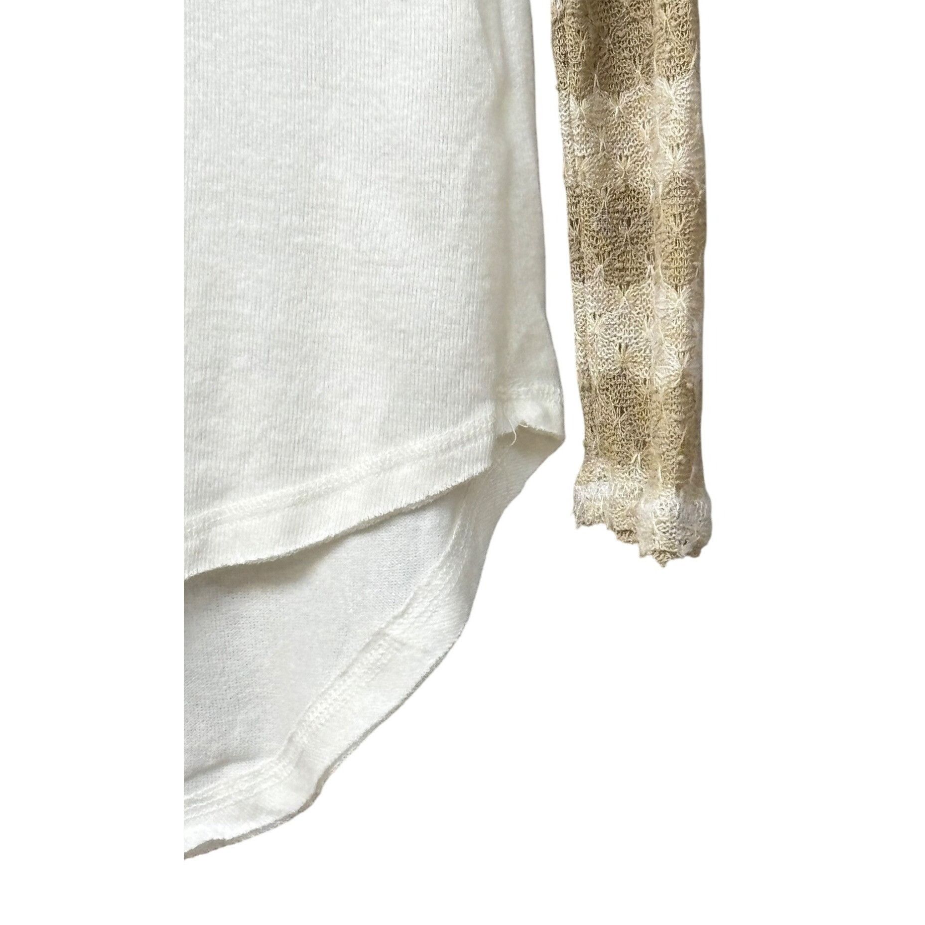American Rag American Rag Juniors' Crochet-Sleeve Henley Top, Egret/Beig Size S / US 4 / IT 40 - 10 Thumbnail